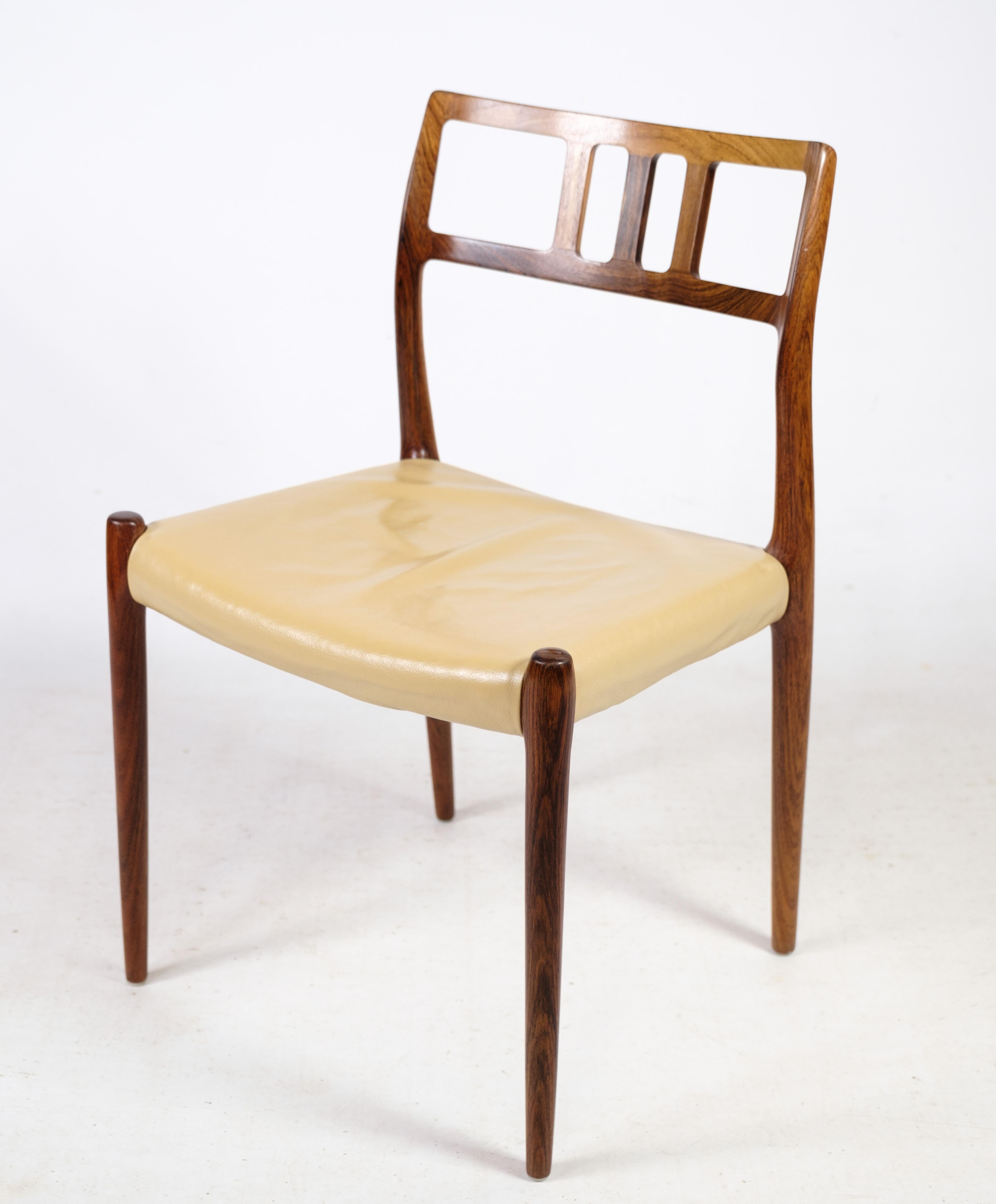 Mid-Century Modern Set of Six Dining Chairs Made In Rosewood Model 79, Niels O. Møller From 1960s For Sale