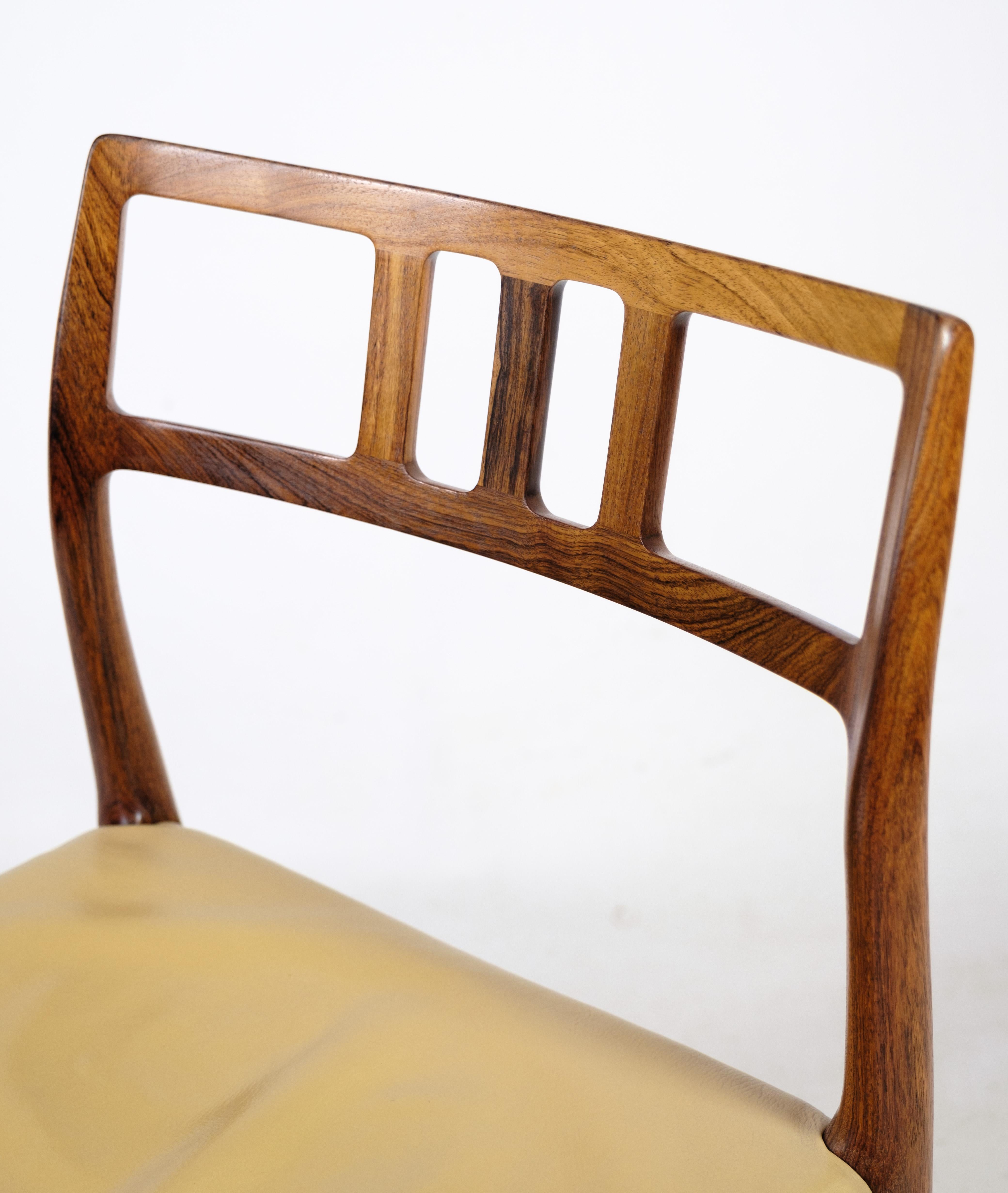 Set of Six Dining Chairs Made In Rosewood Model 79, Niels O. Møller From 1960s Bon état - En vente à Lejre, DK