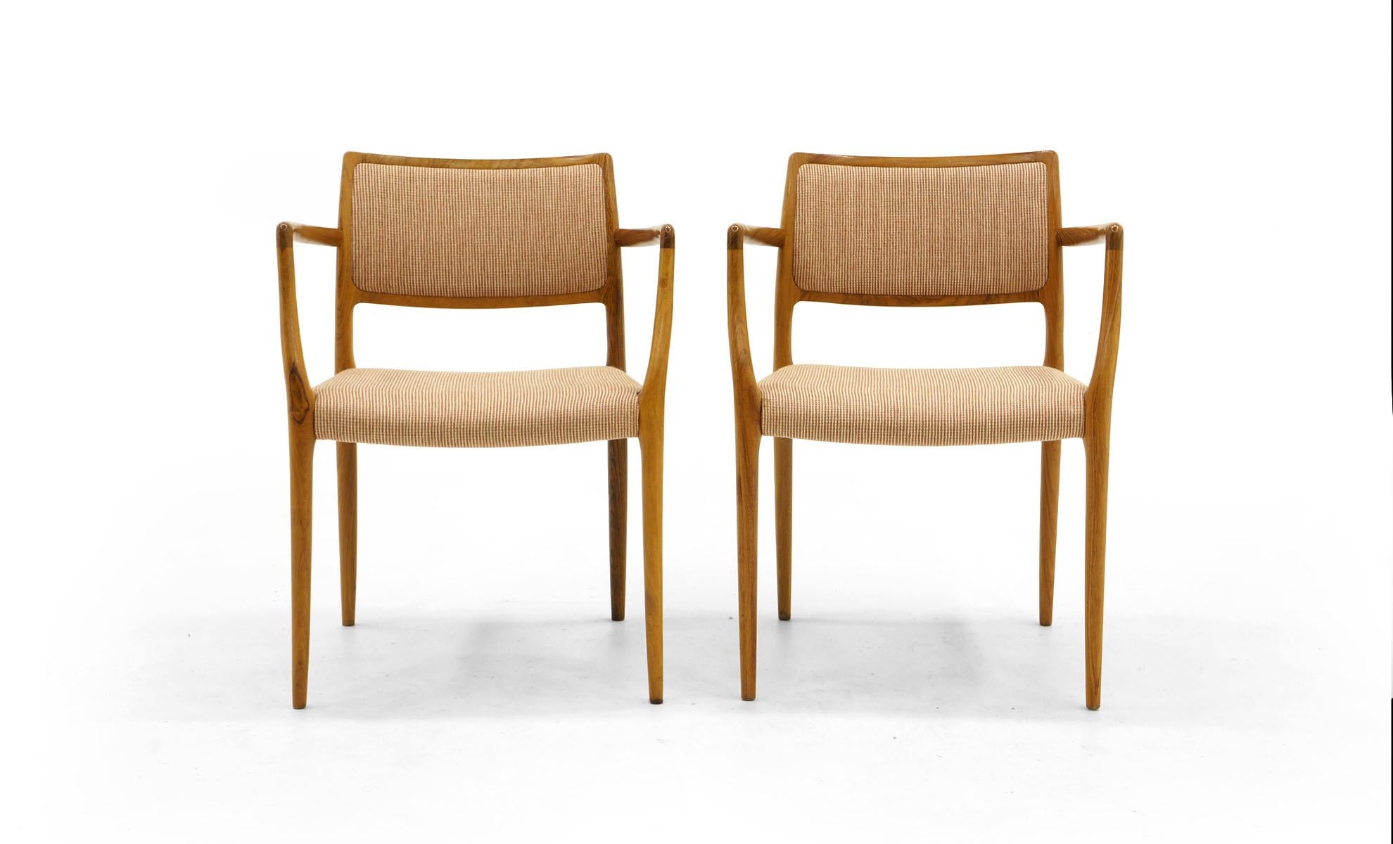 Mid-20th Century Set of Six Dining Chairs, Model 80 in Rosewood by N.O. Møller, 1960s, Excellent