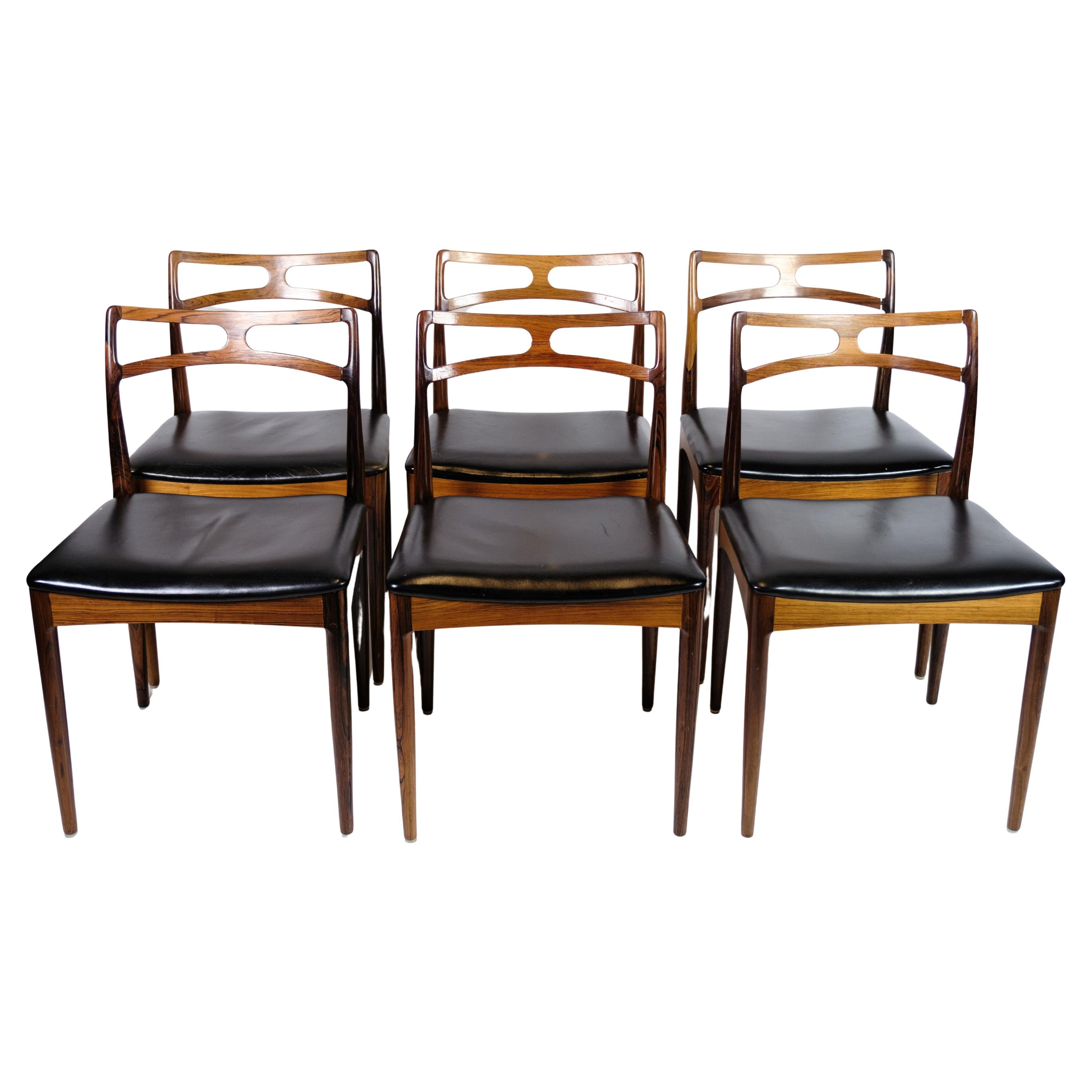 Set Of Six Dining Chairs Model 94 Made In Rosewood By Johannes Andersen
