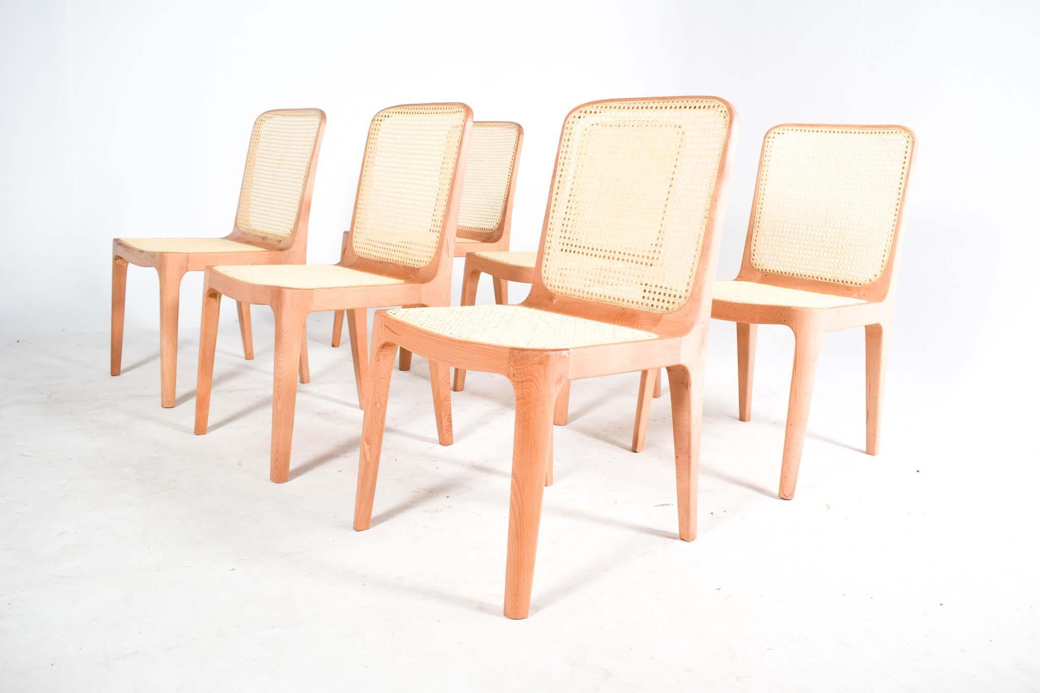 Portoghese Set di sei sedie da pranzo modello C1 in Oak Oak naturale in vendita