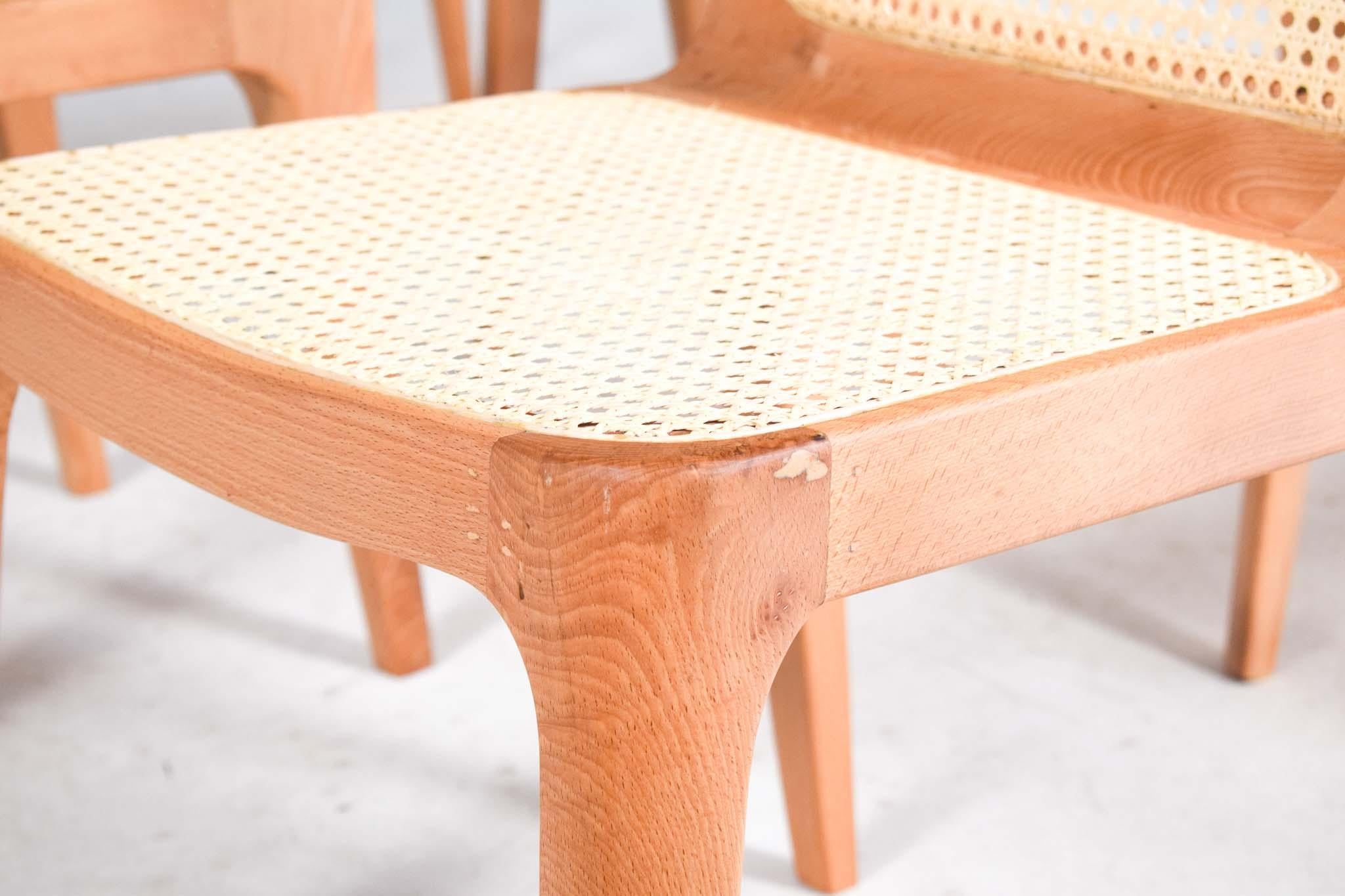 Quercia Set di sei sedie da pranzo modello C1 in Oak Oak naturale in vendita
