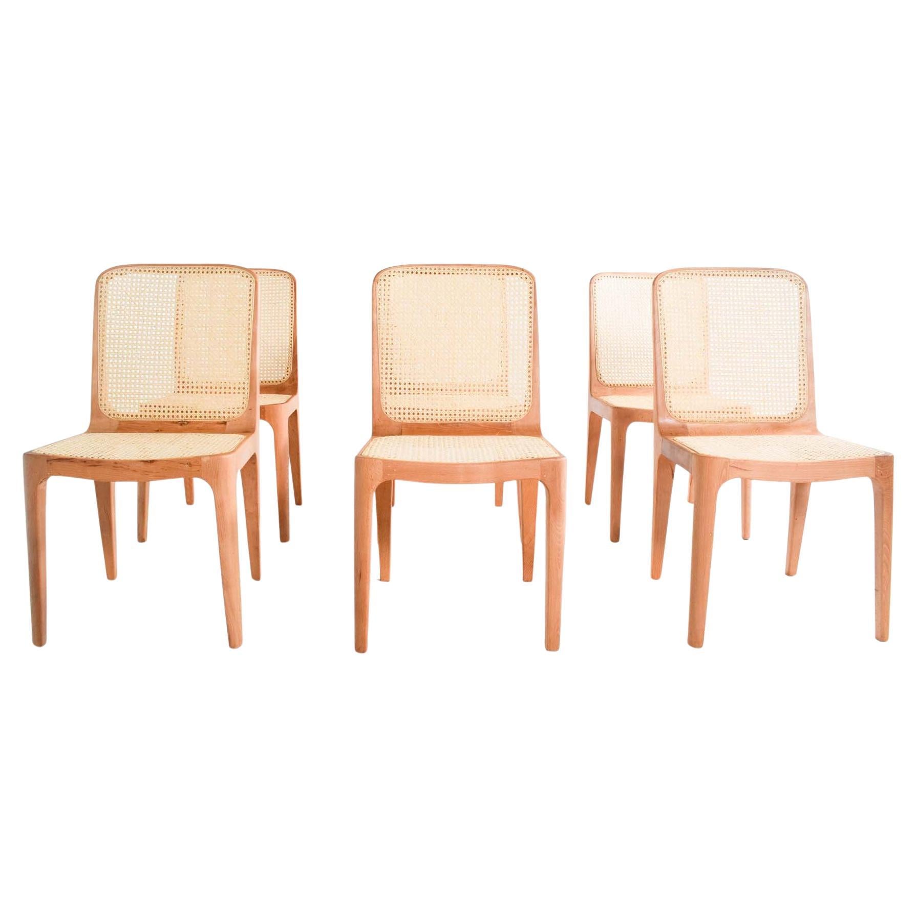 Set of Six Dining Chairs Model C1 in Natural Oak