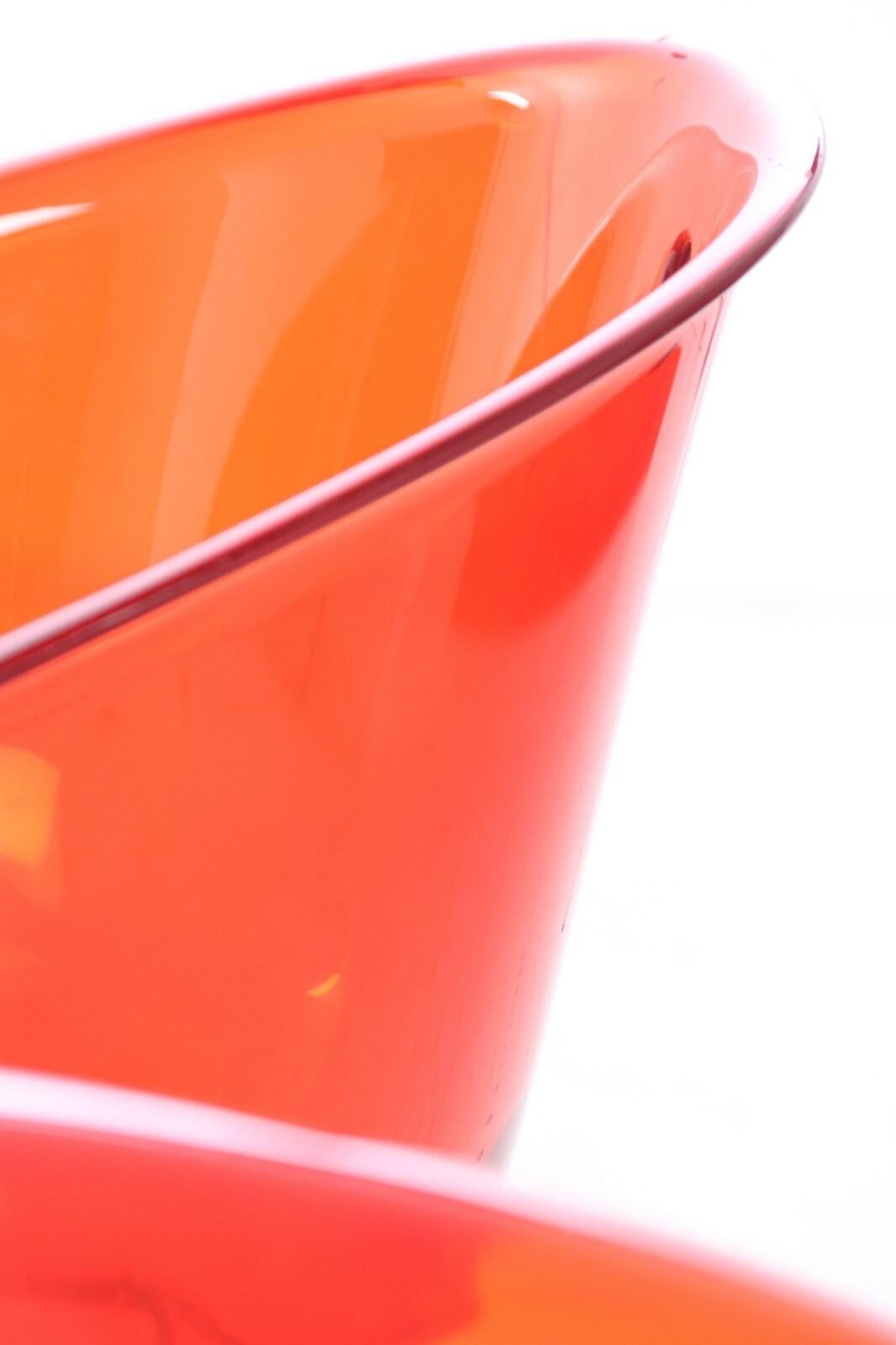 XXI secolo e contemporaneo Set di sei sedie da pranzo Model Gliss in policarbonato arancione di Pedrali in vendita