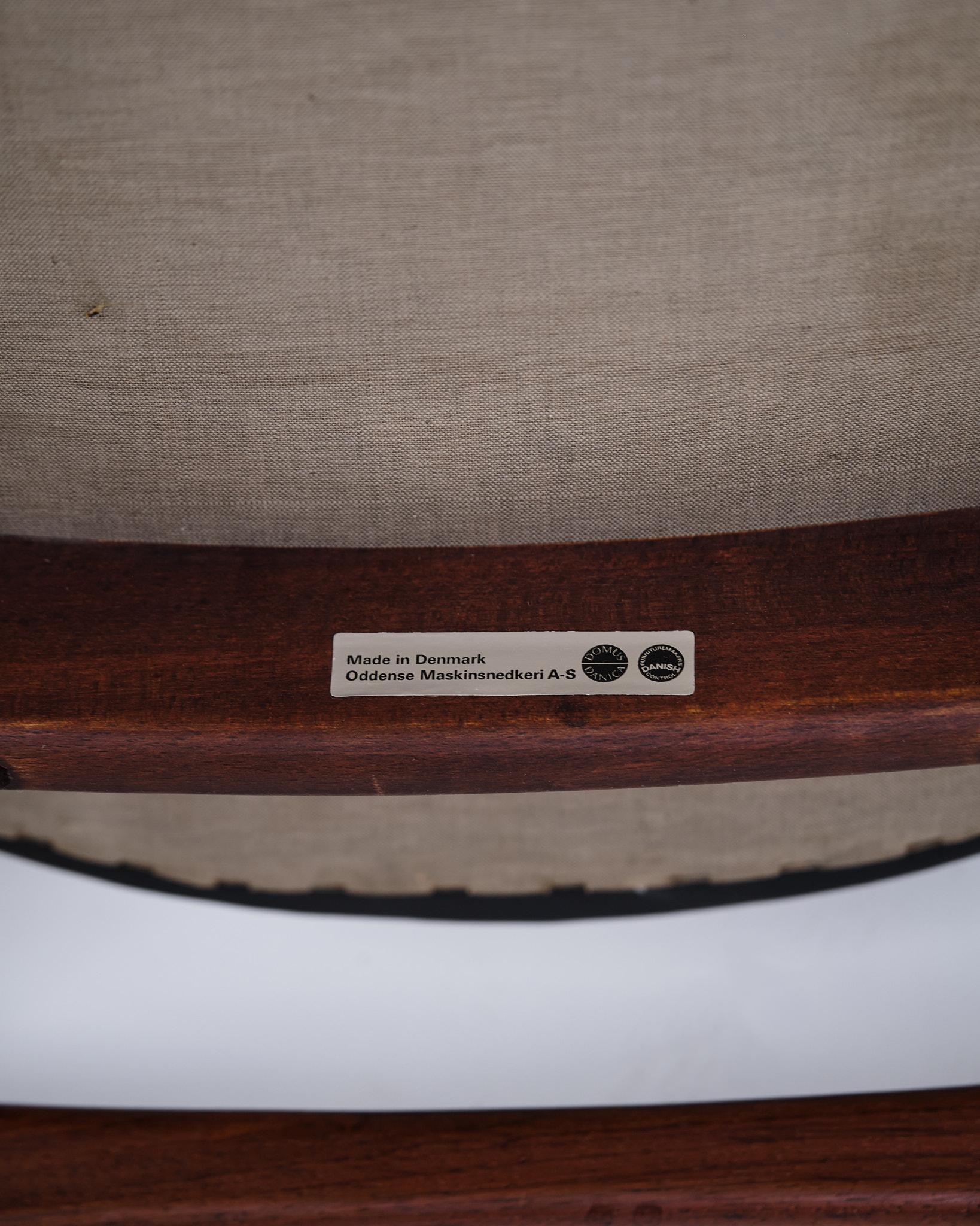 Set di sei sedie da pranzo modello OD 49 in palissandro e pelle nera di Erik Buch in vendita 2