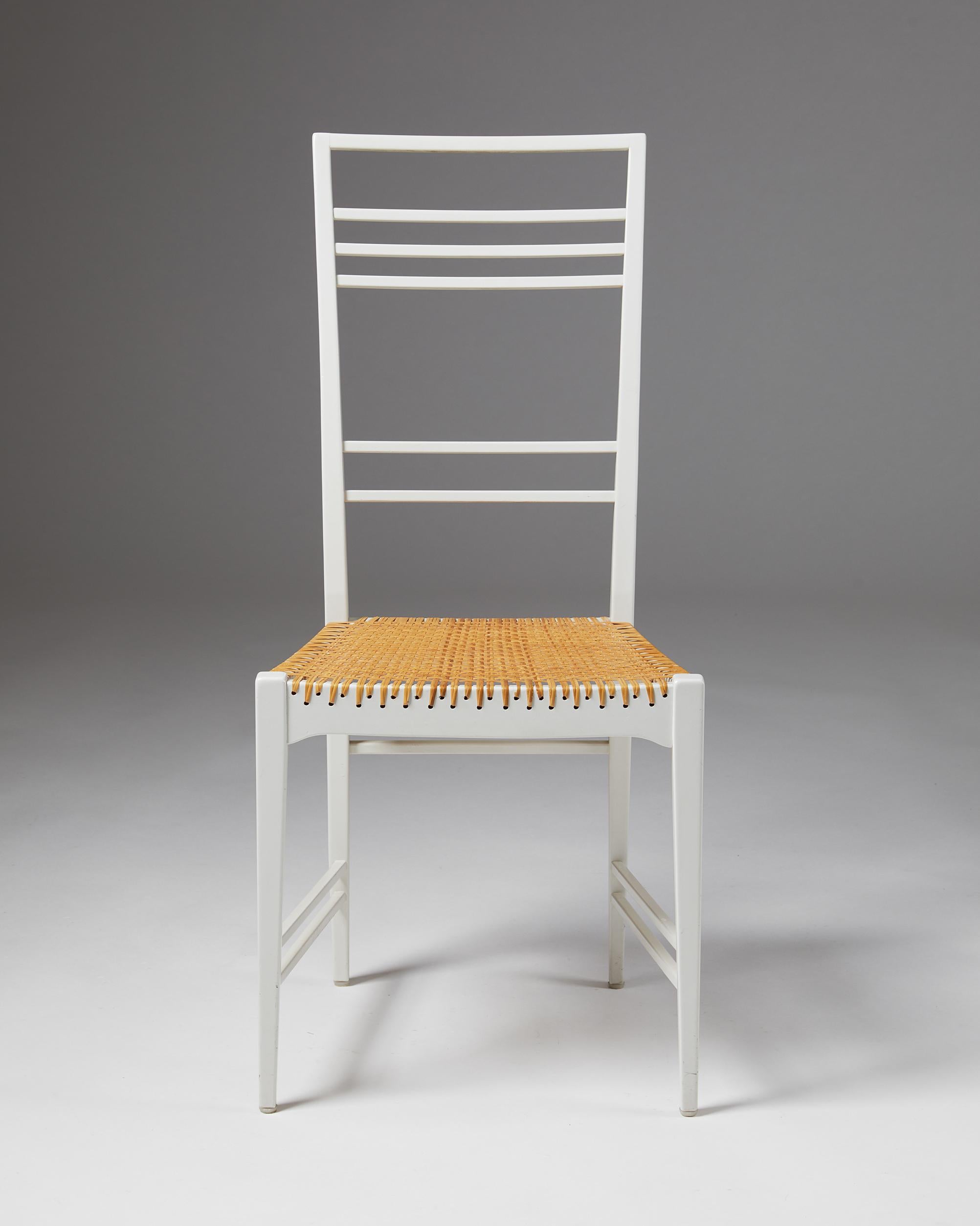 Ensemble de six chaises de salle à manger poème conçues par Erik Chambert, Suède, 1953 Bon état - En vente à Stockholm, SE