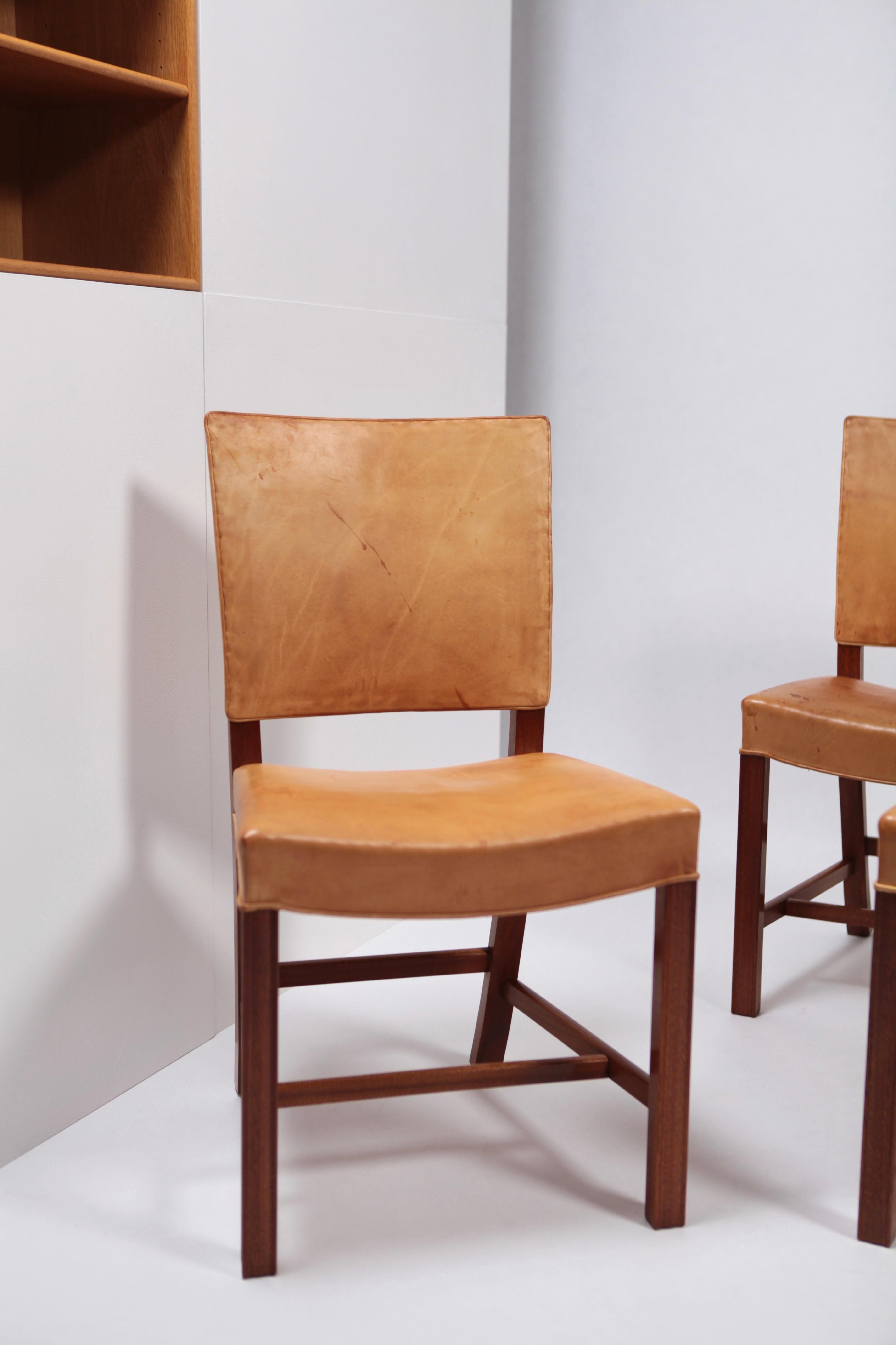 Leather Set of Six Dining Chairs 