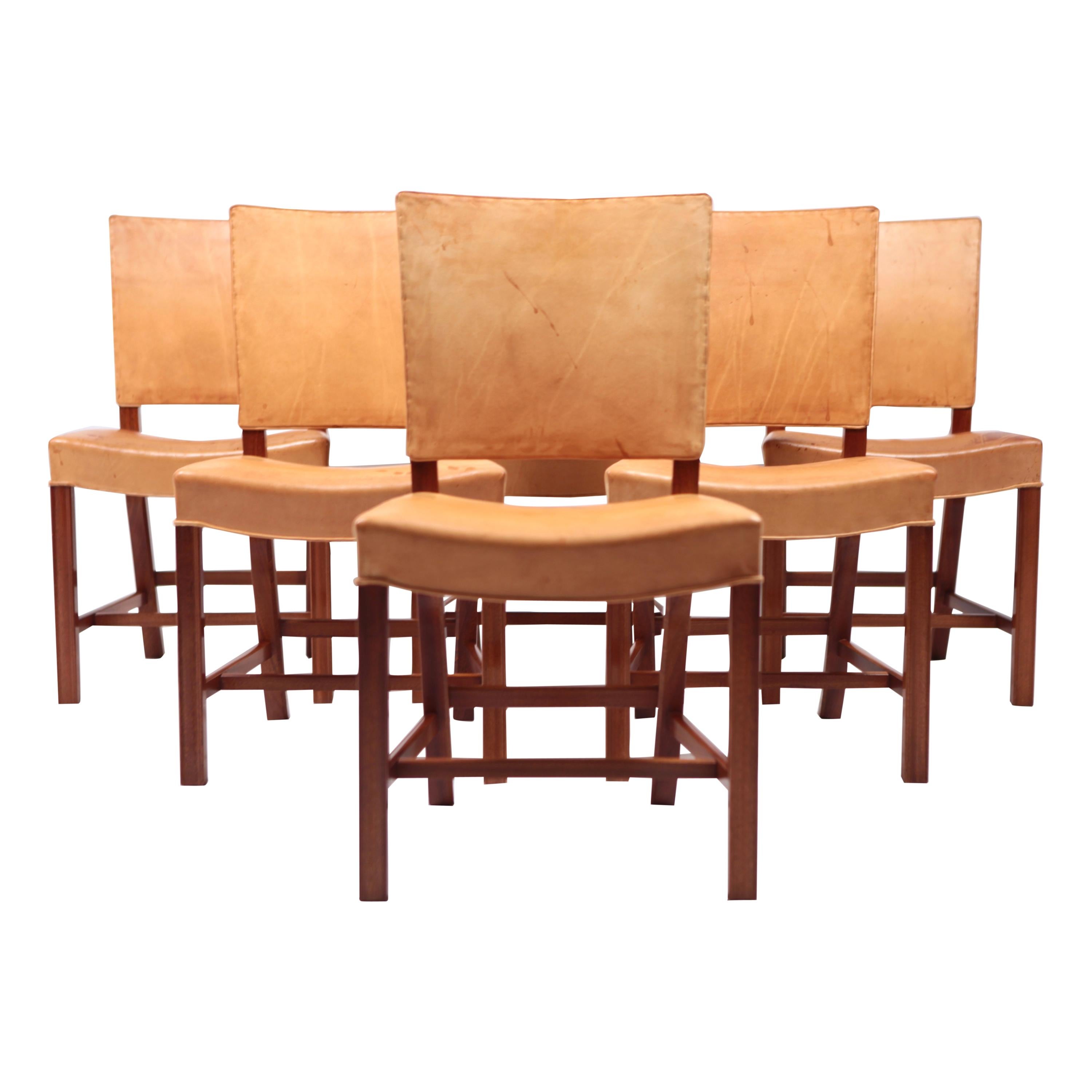 Set of Six Dining Chairs "The Red Chair" by Kaare Klint, Denmark, 1927