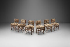 Set of Six Dining Chairs Upholstered in Sheepskin, Europe ca 1960s
