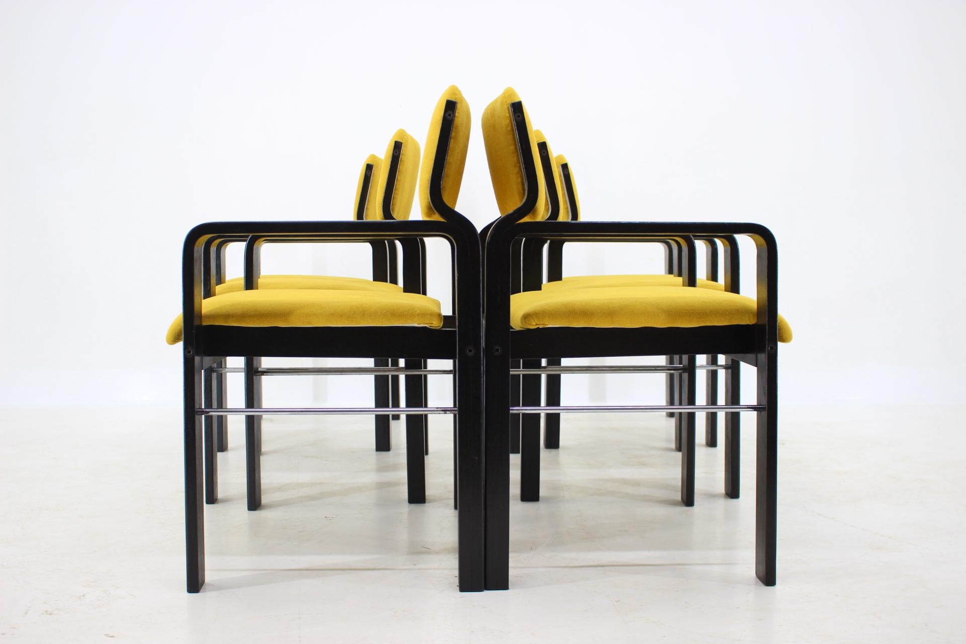 Fabric Set of Six Dining / Office Chairs by Ludvik Volak, 1960s