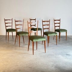 Set of Six Dining Room Chairs Attribuited to Gio Ponti, Italy, 1950