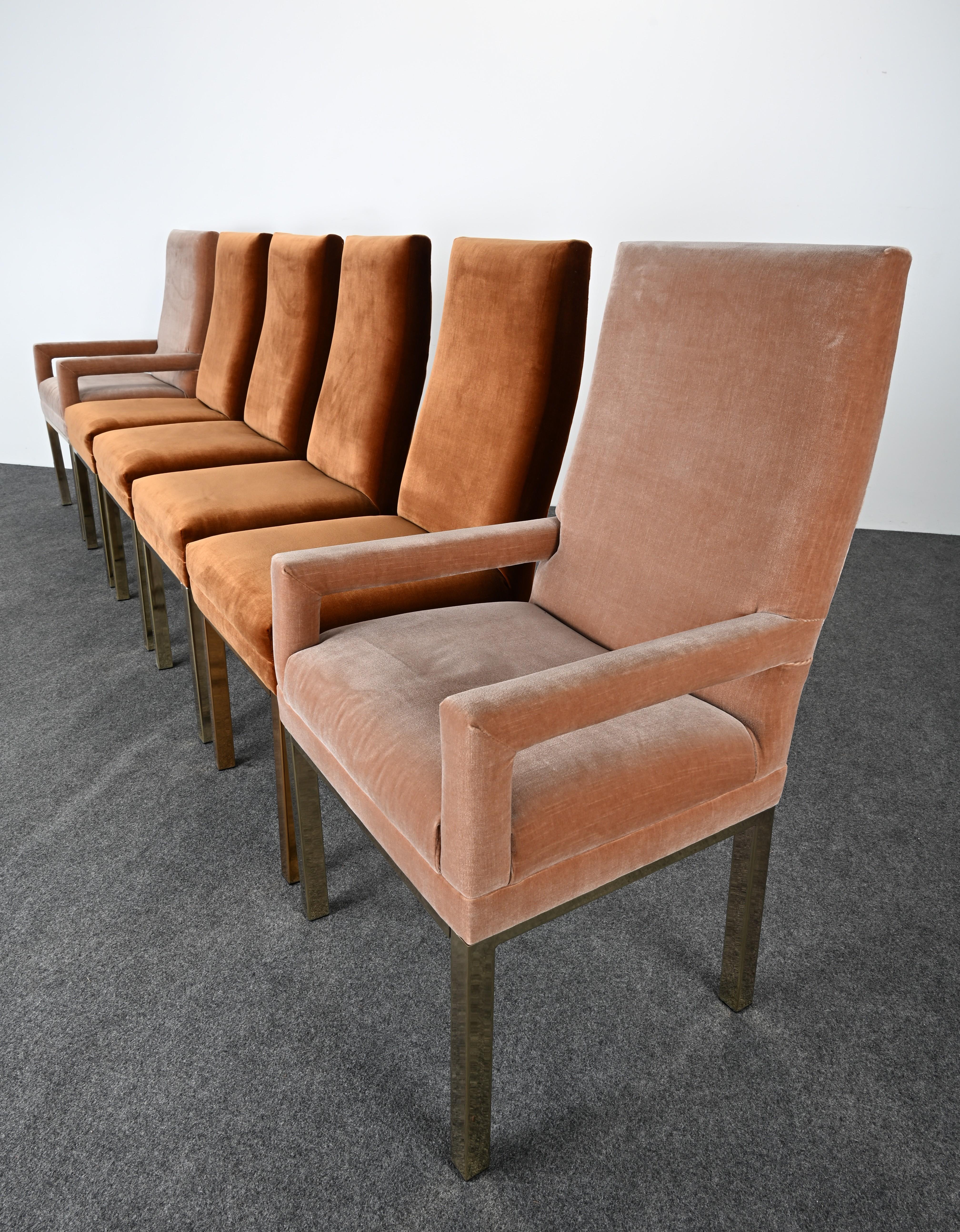 Americano Set di sei sedie da sala da pranzo di Comfort Designs, Inc., circa 1985 in vendita