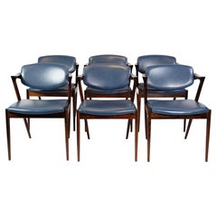 Set Of Six Dining Room Chairs Model 42 Made In Rosewood By Kai Kristiansen