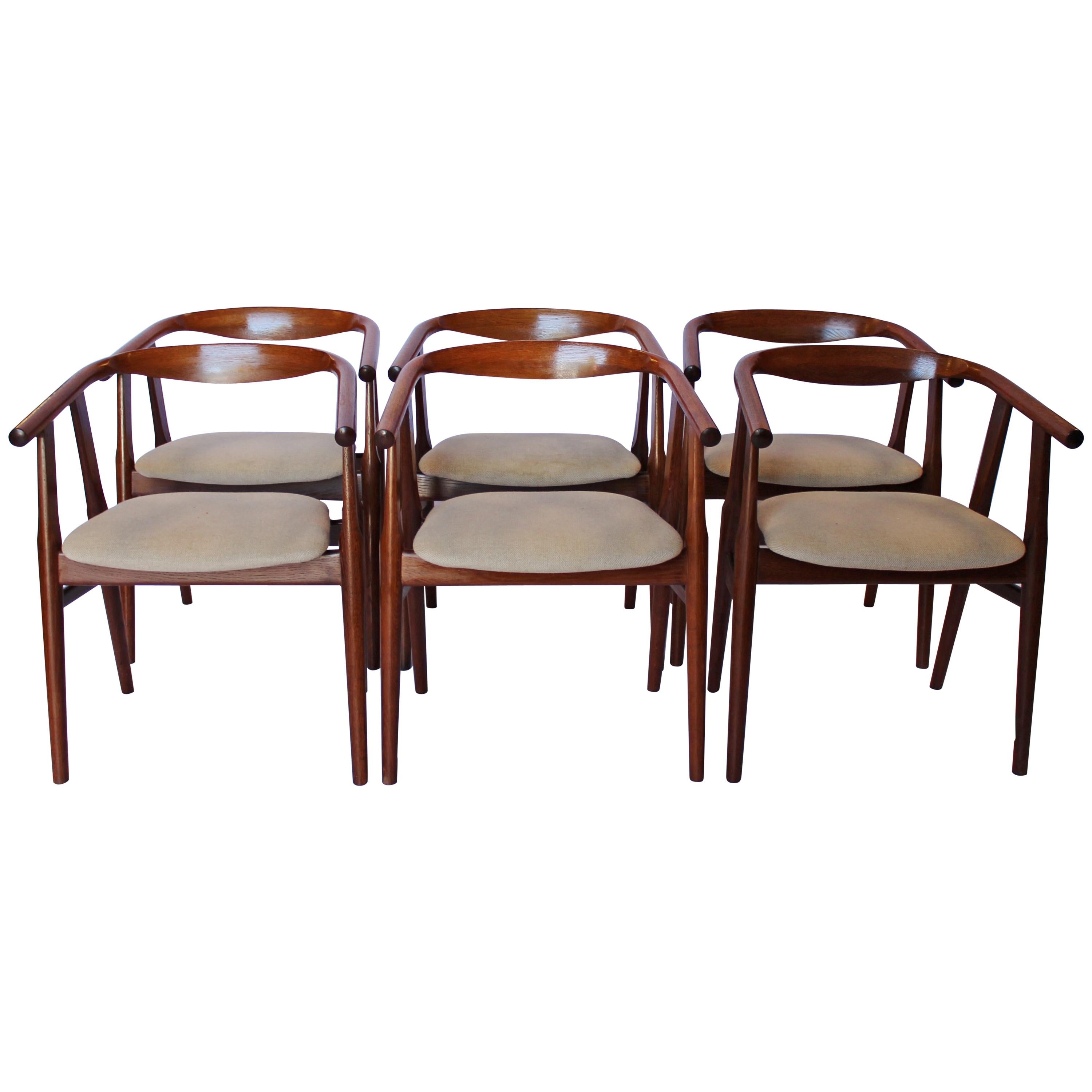 Set of Six Dining Room Chairs, model GE525  by Hans J. Wegner and GETAMA, 1960s