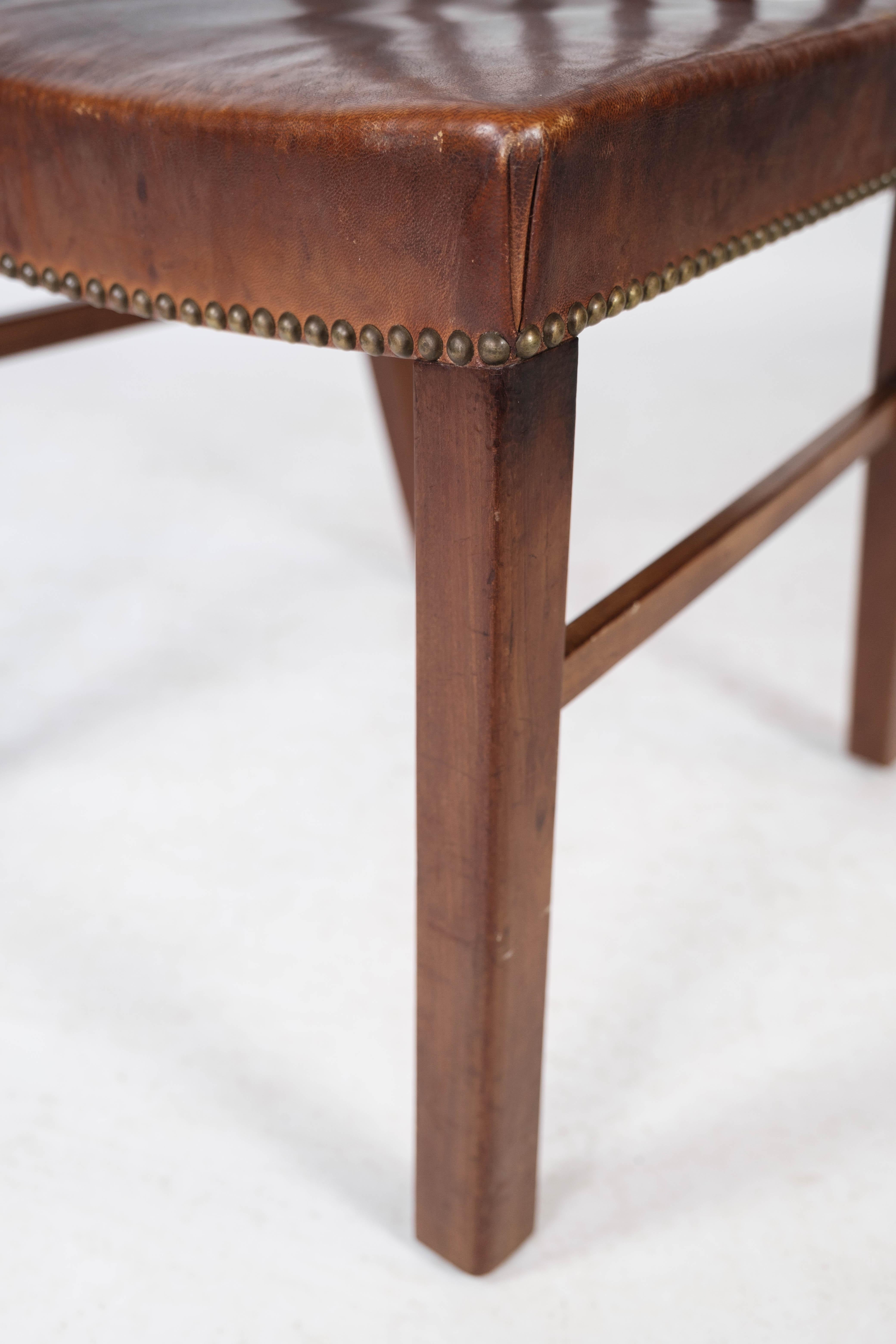 Set of Six Dining Room Chairs of Mahogany by Fritz Hansen, 1940s 7