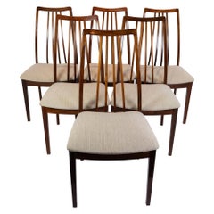 Set Of Six Dining Room Chairs Made In Rosewood & Wool, Danish Design From 1960s