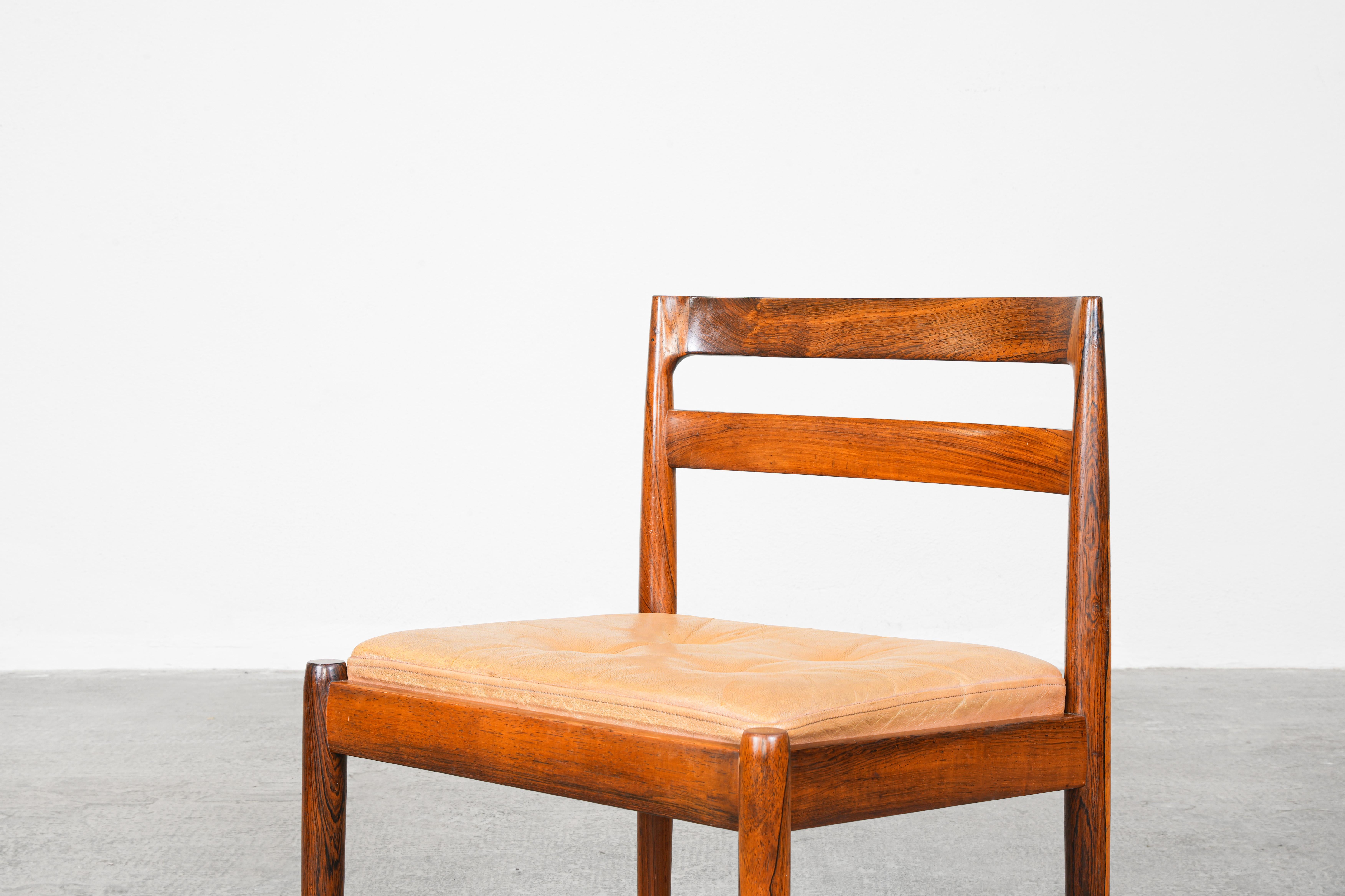 Set of Six Dining Side Chairs by Kai Kristiansen for Magnus Olesen, Denmark For Sale 5