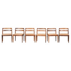 Ensemble de six chaises d'appoint de salle à manger par Kai Kristiansen pour Magnus Olesen, Danemark