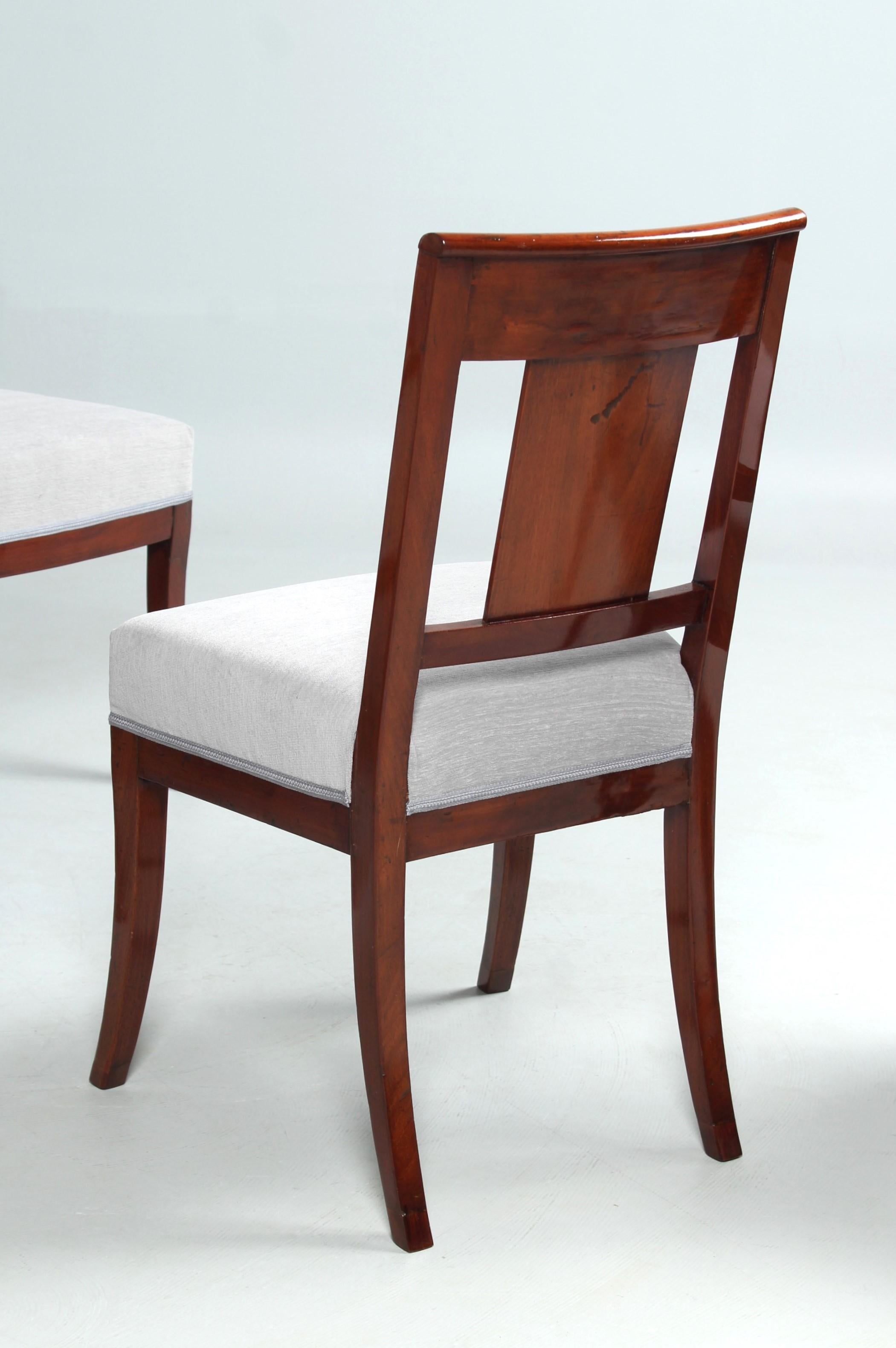 Set of Six Directoire Dining Chairs, France, Early 19th Century For Sale 1