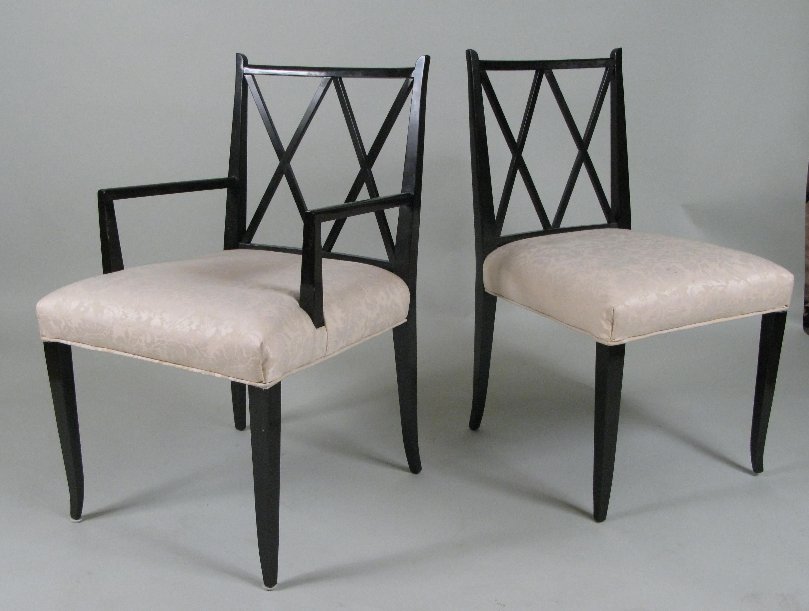 American Set of Six 'Double X' Dining Chairs by Tommi Parzinger for Parzinger Originals
