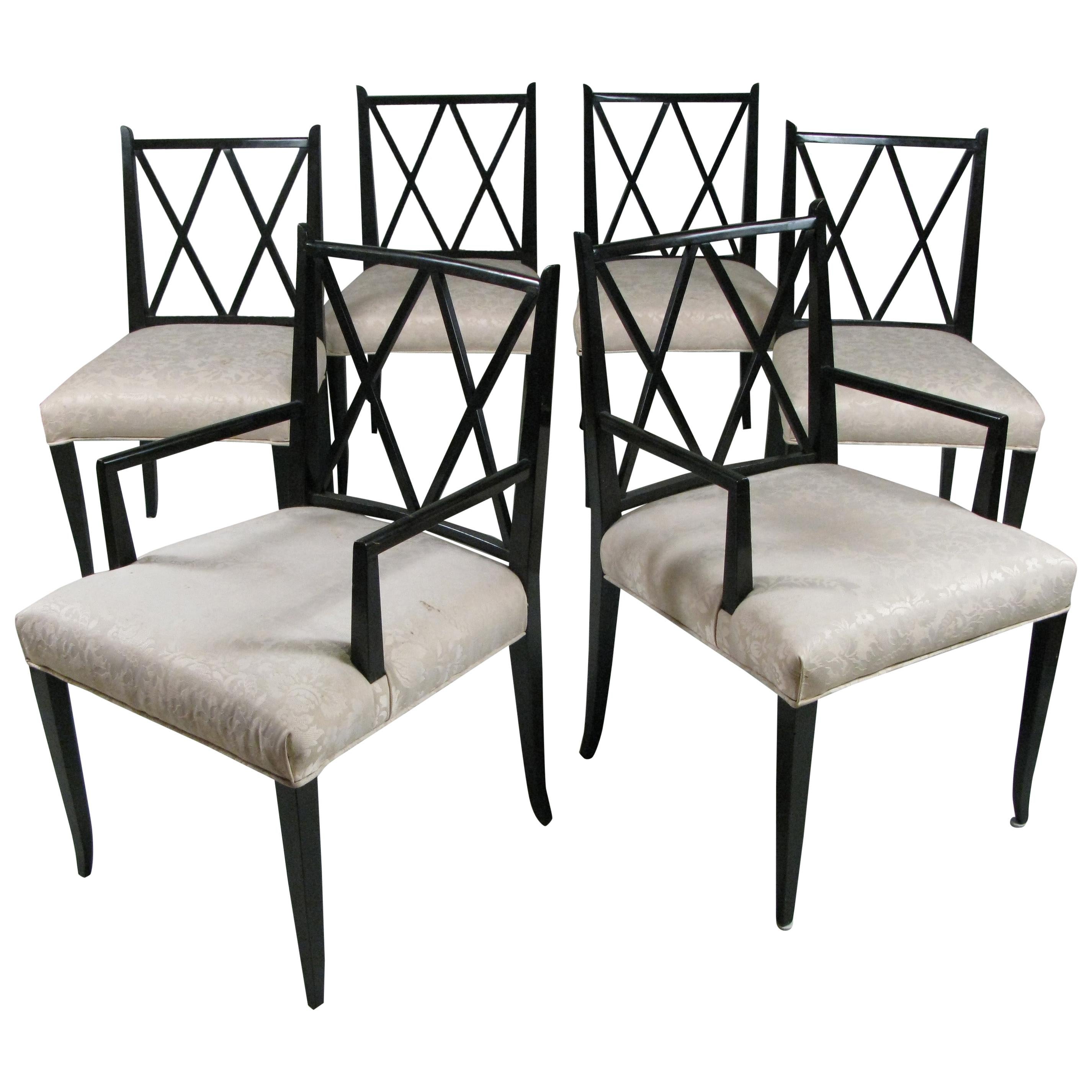 Set of Six 'Double X' Dining Chairs by Tommi Parzinger for Parzinger Originals