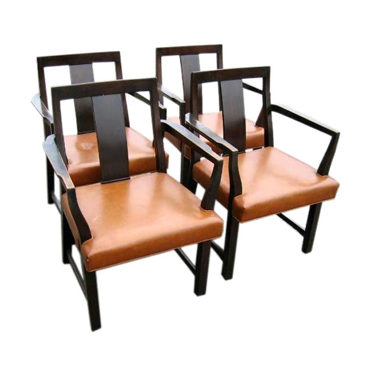 Set of Six Dunbar Armchairs by Wormley