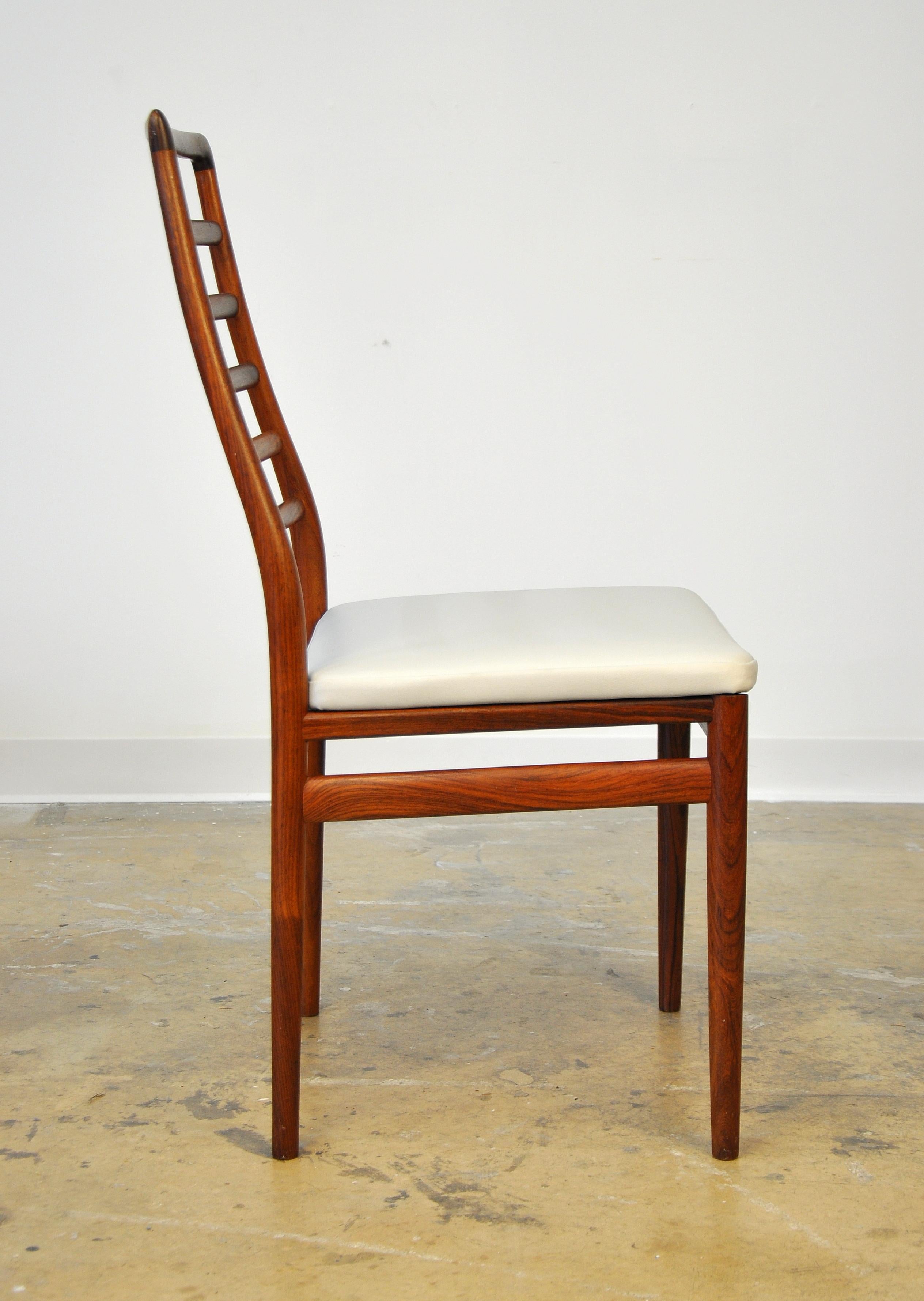 Set of Six Dyrlund Rosewood Ladder Back Dining Chairs 3