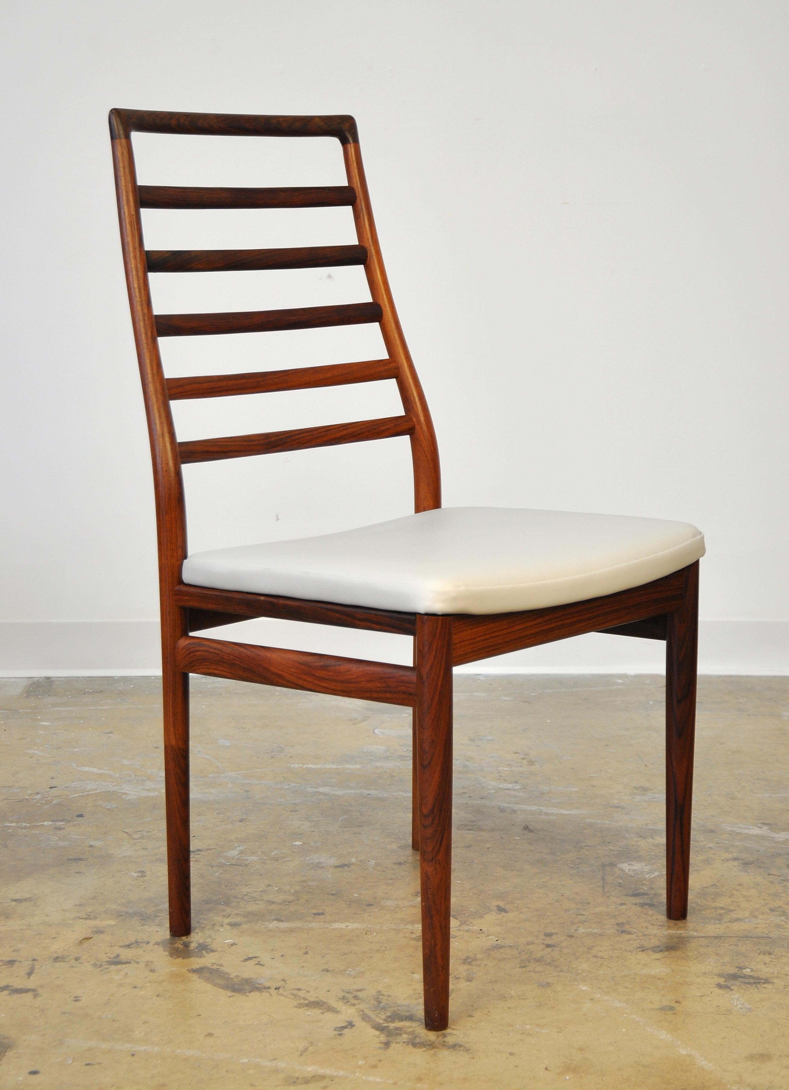 Set of Six Dyrlund Rosewood Ladder Back Dining Chairs 4