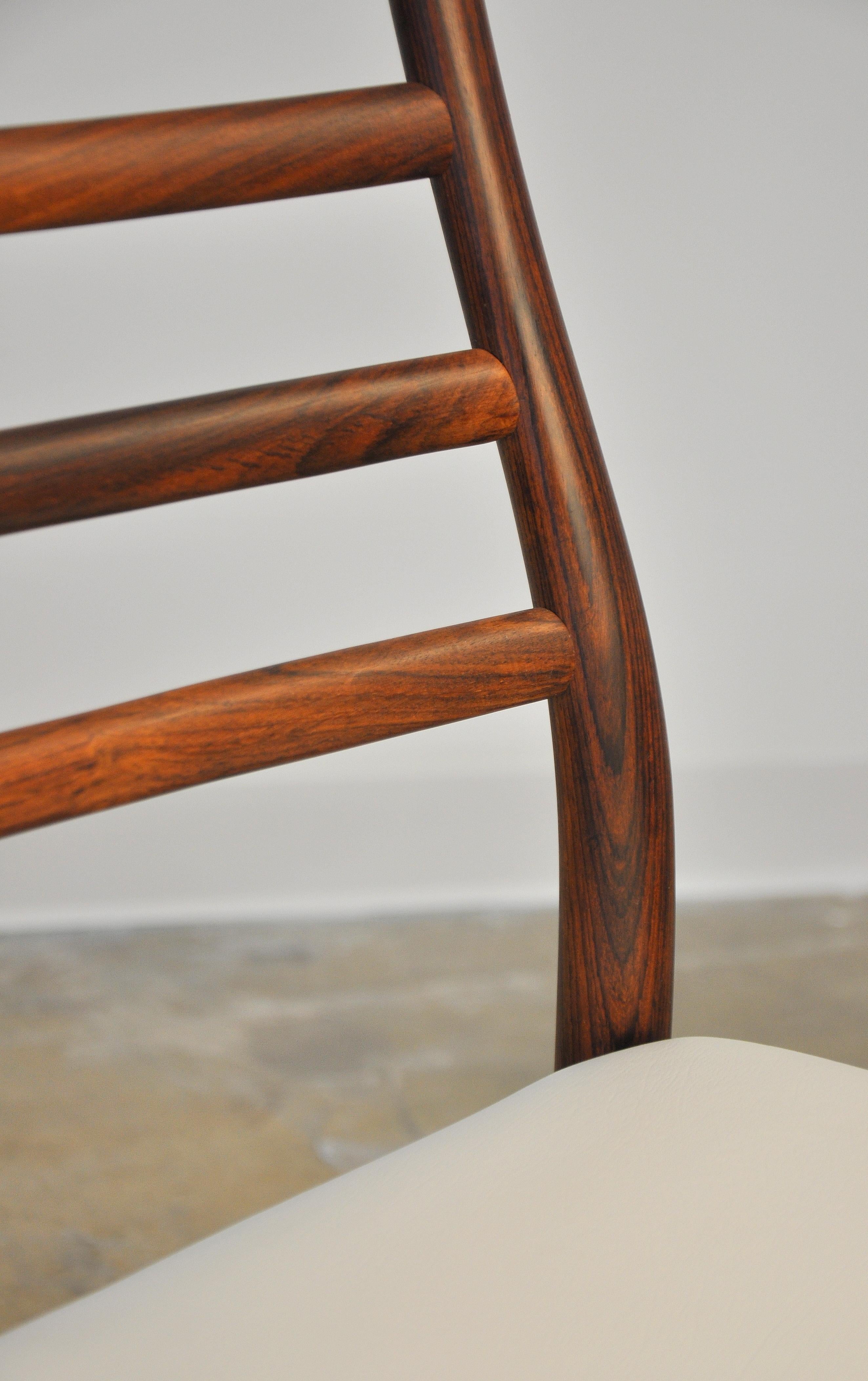 Set of Six Dyrlund Rosewood Ladder Back Dining Chairs 5