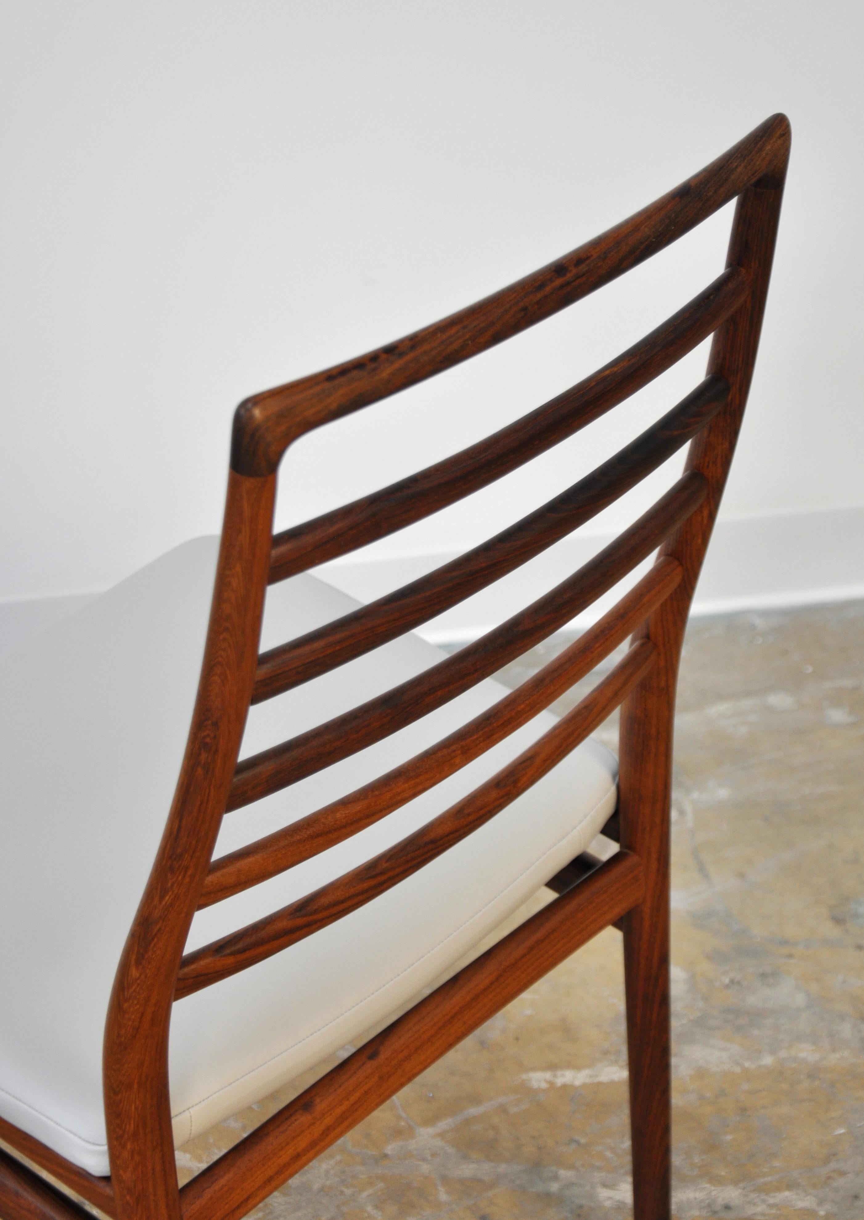 Set of Six Dyrlund Rosewood Ladder Back Dining Chairs 7
