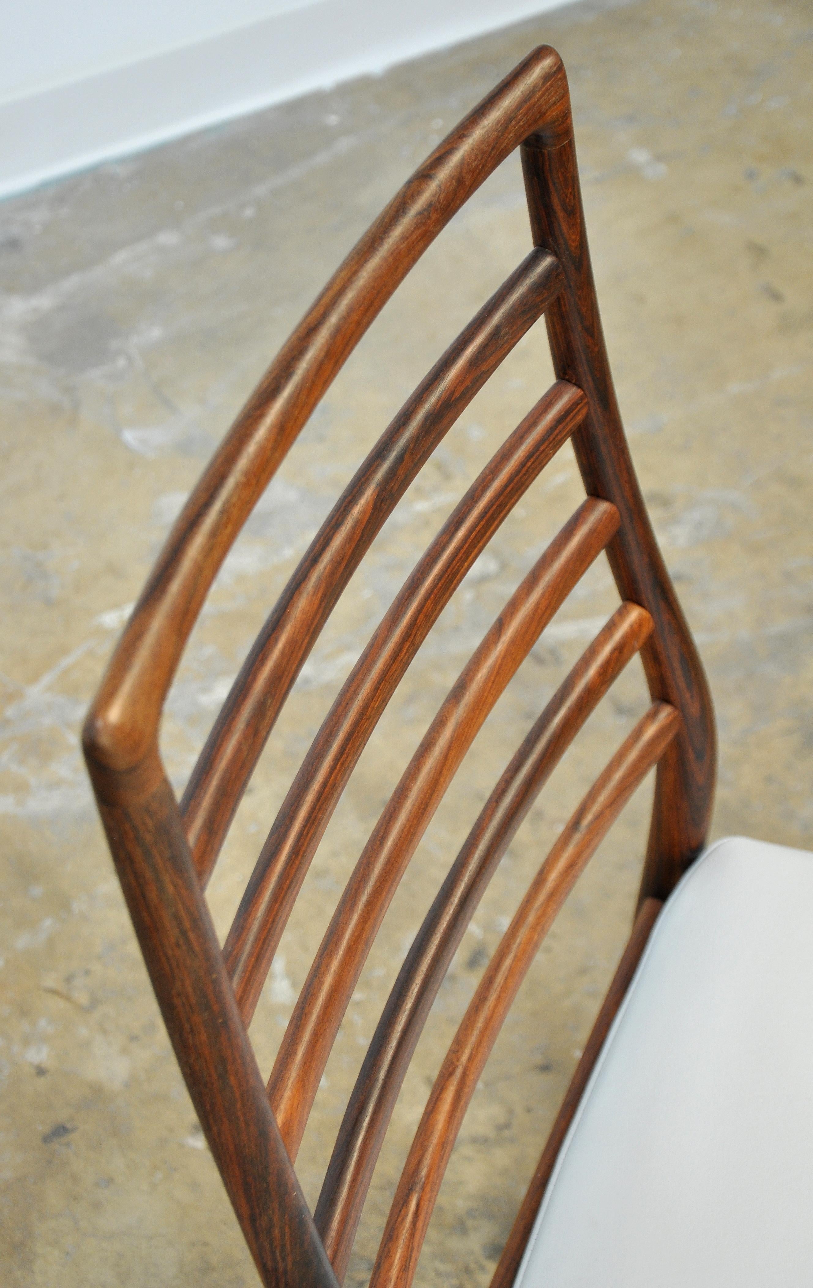 Set of Six Dyrlund Rosewood Ladder Back Dining Chairs 8