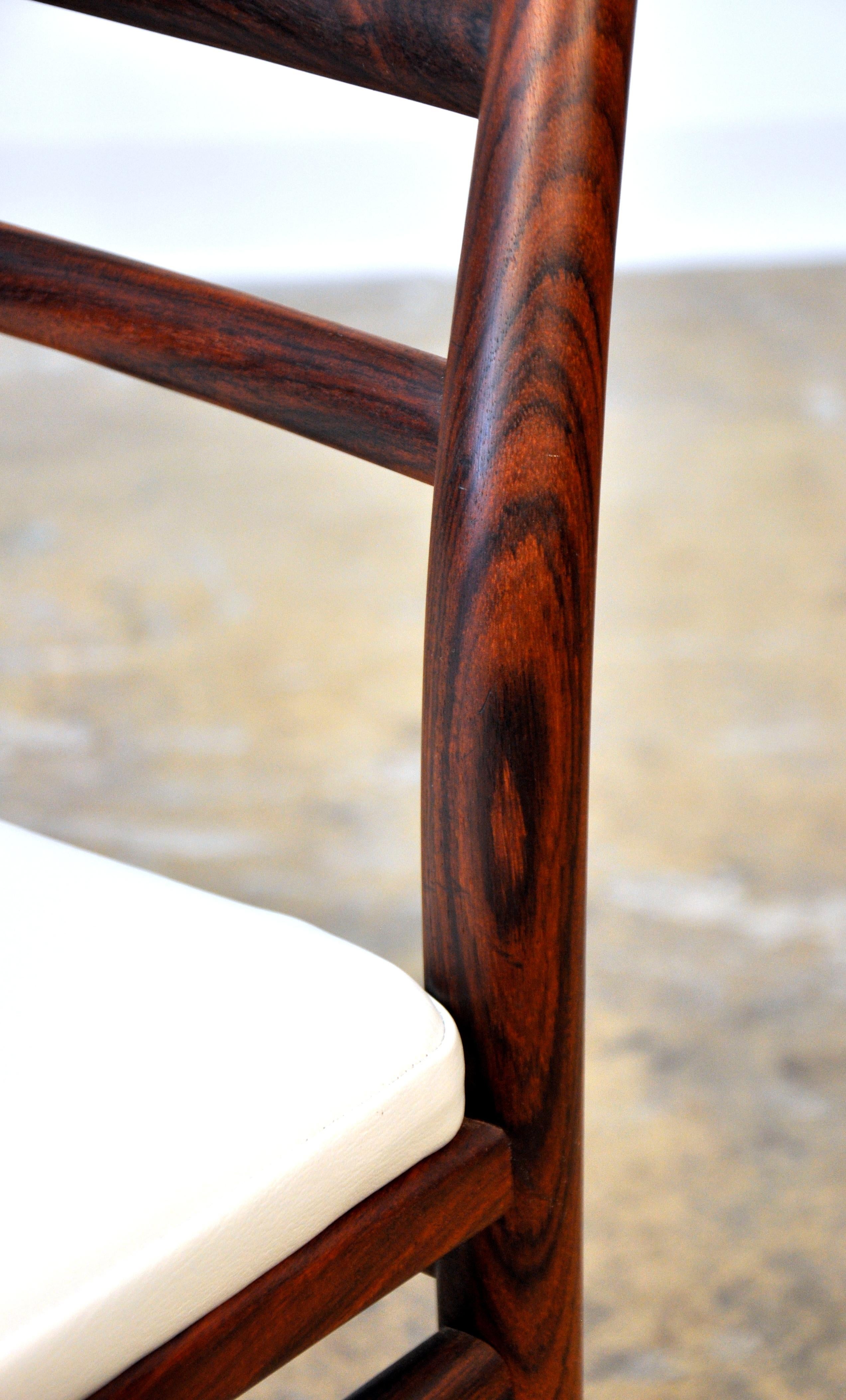 Set of Six Dyrlund Rosewood Ladder Back Dining Chairs 9