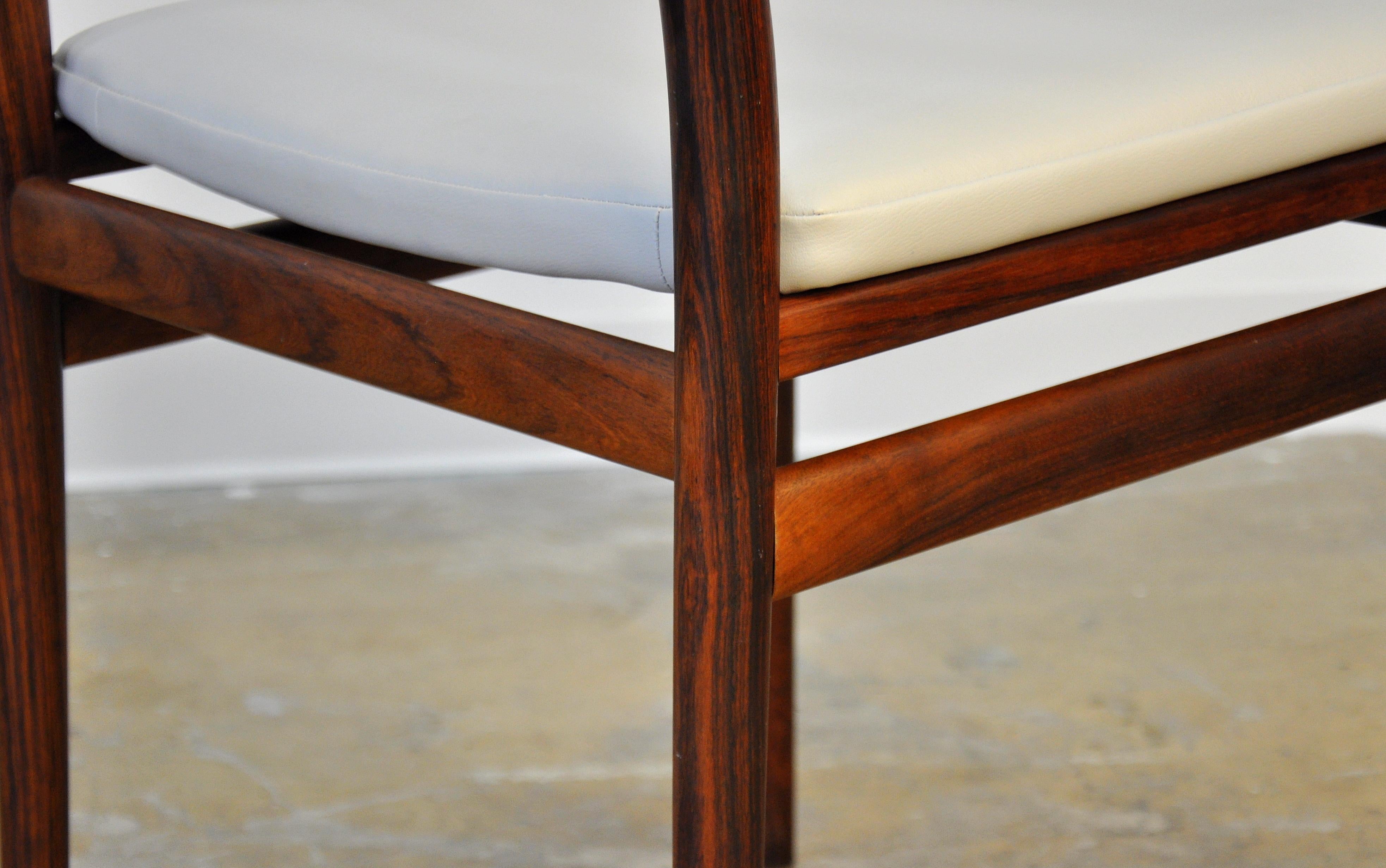 Set of Six Dyrlund Rosewood Ladder Back Dining Chairs 12