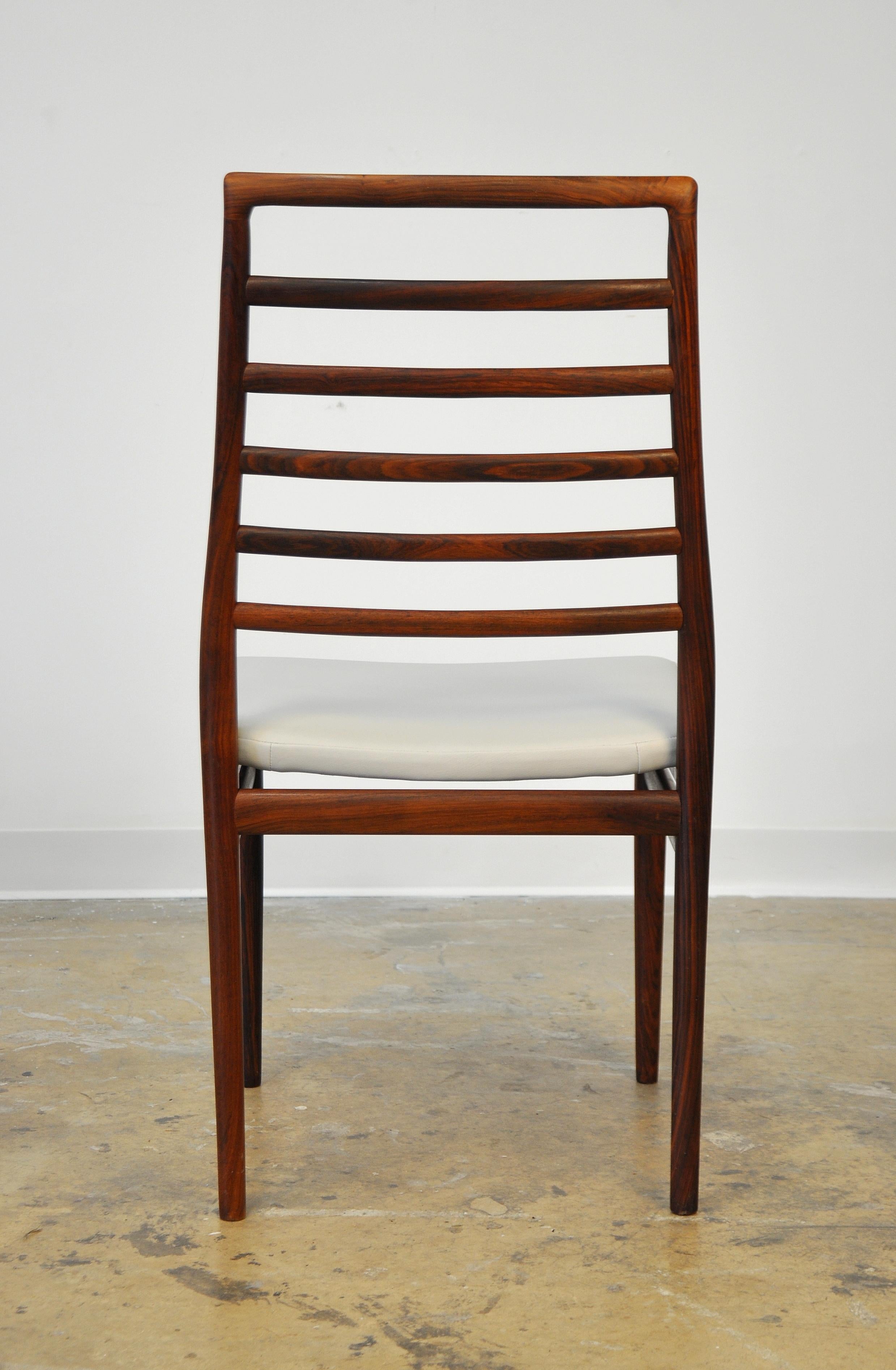 Set of Six Dyrlund Rosewood Ladder Back Dining Chairs 1