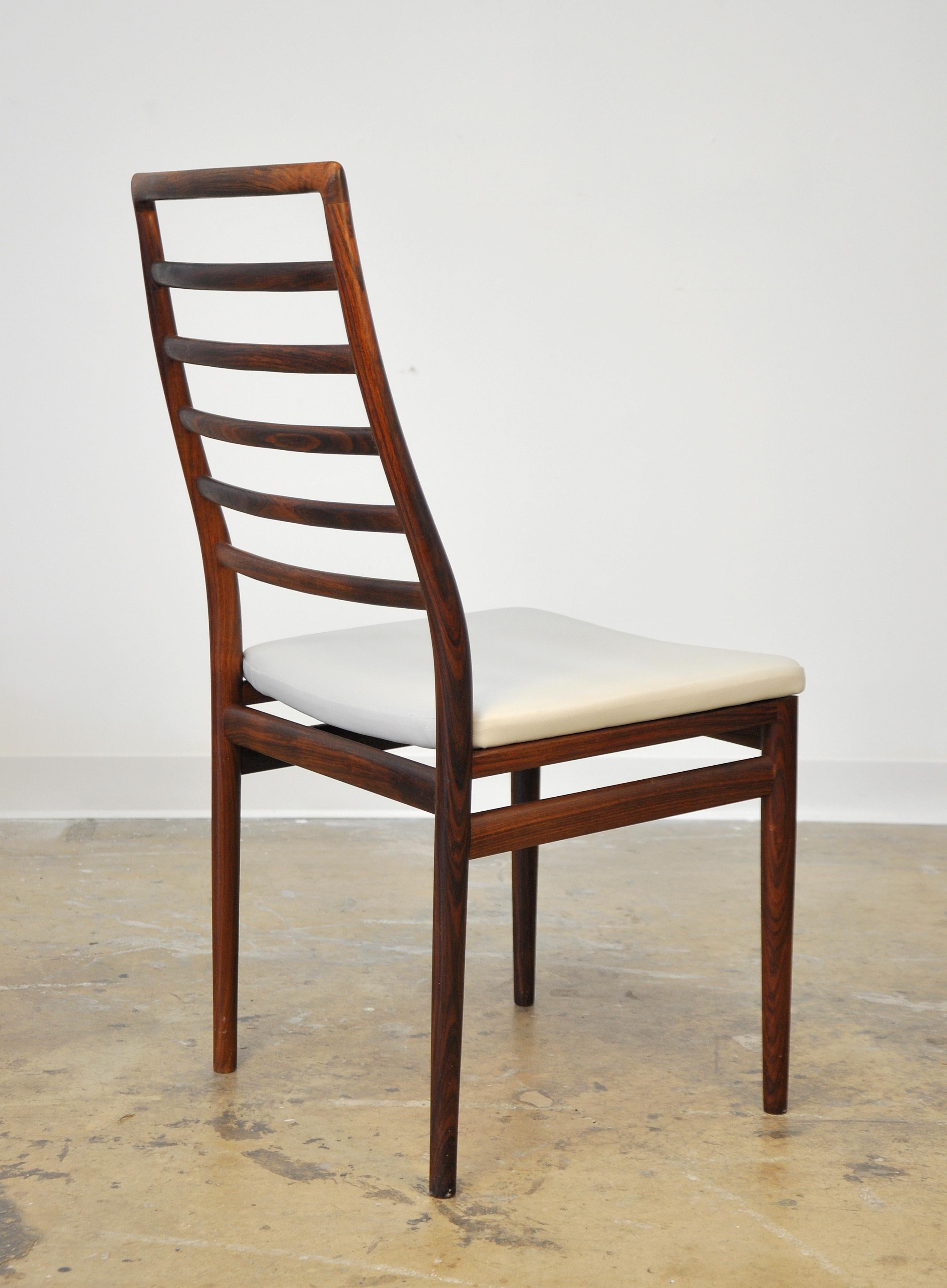 Set of Six Dyrlund Rosewood Ladder Back Dining Chairs 2