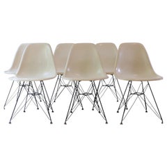 Set of Six Eames Fiberglass Shell Chairs by Herman Miller, 1960