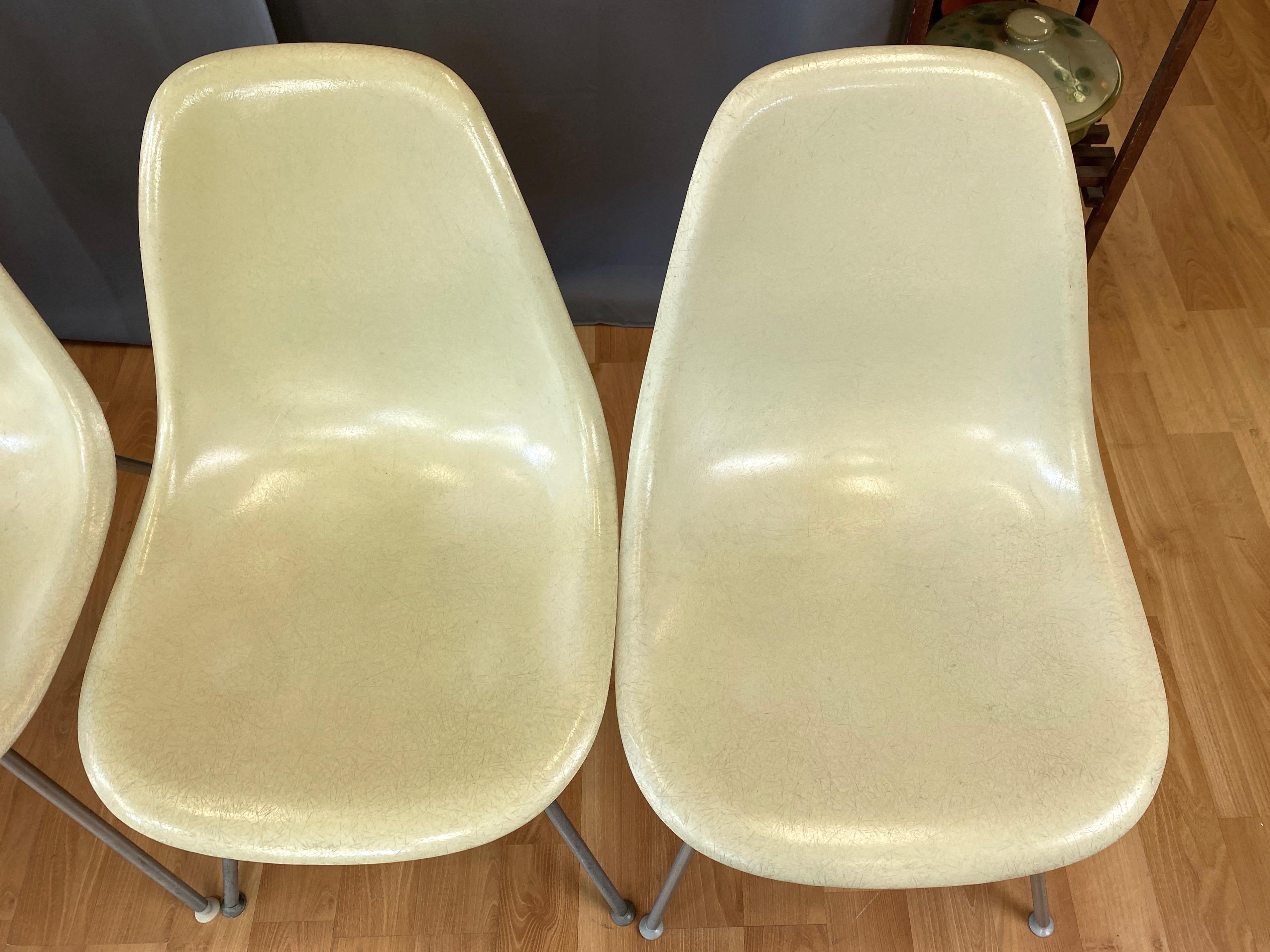 Set of Six Eames for Herman Miller DSX and DSG Side Chairs in Parchment, 1959 1