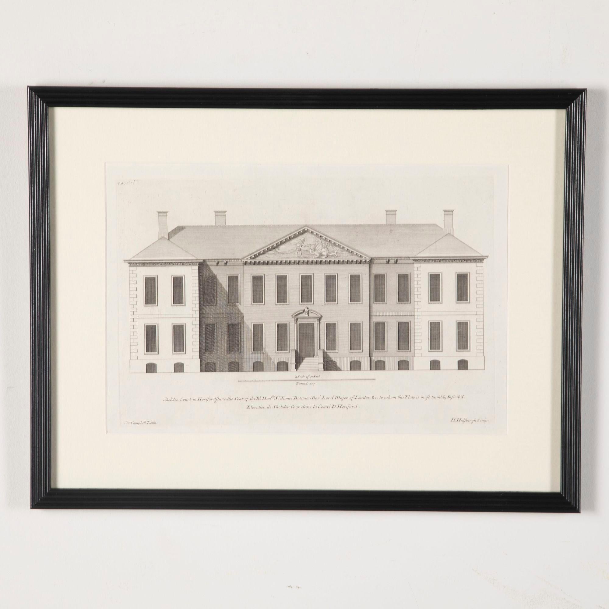 Set of Six Early 18th Century Architectural Engravings by Sir Colin Campbell In Good Condition For Sale In Gloucestershire, GB