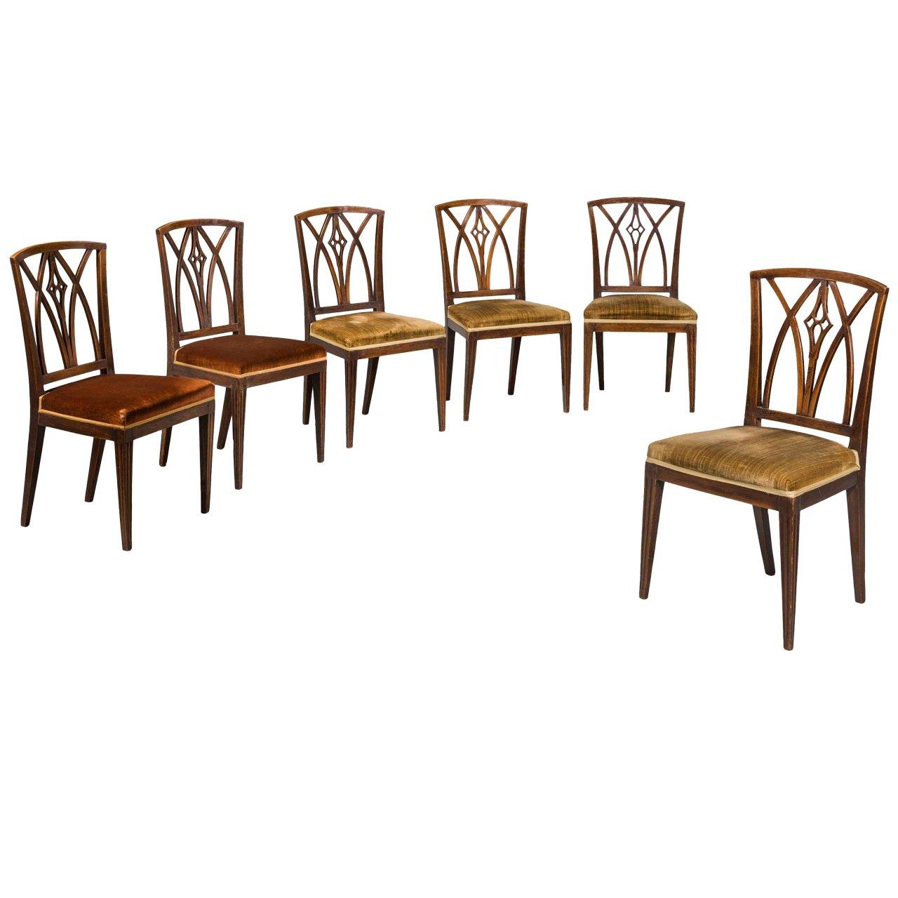 Set of Six Early 19th Century Elm Dining Chairs