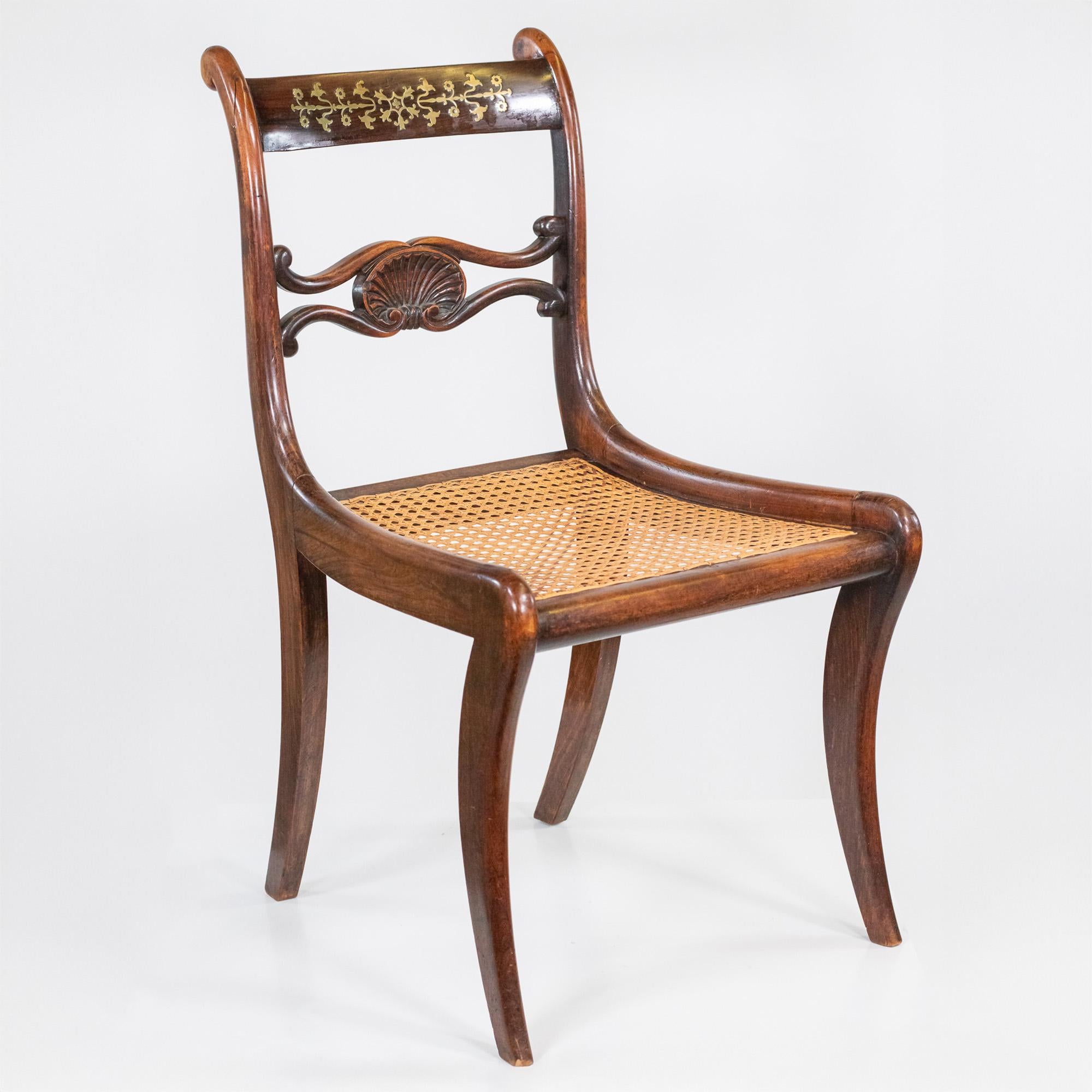 Set di sei sedie in finto palissandro del periodo Regency inglese dell'inizio del XIX secolo in vendita 11
