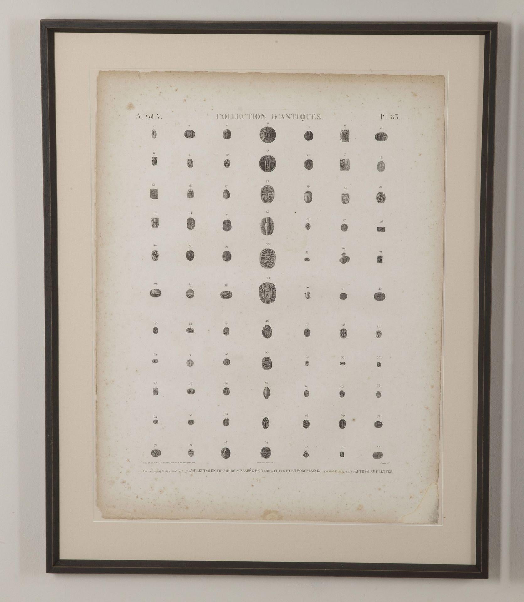 Ensemble de six estampes de première édition du début du 19e siècle - 