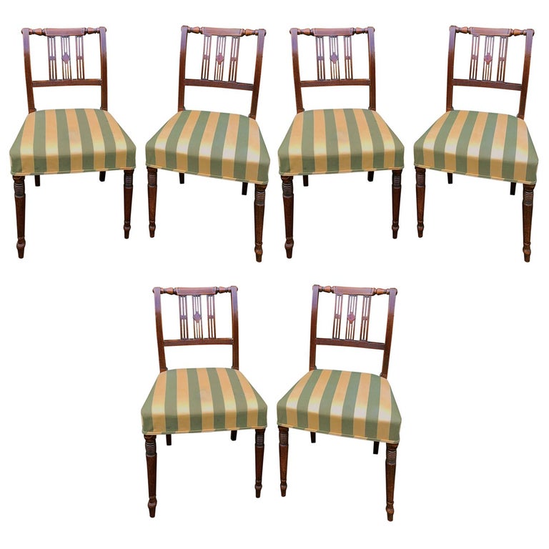Set of Six Early 19th Century Regency Mahogany Dining Chairs For Sale