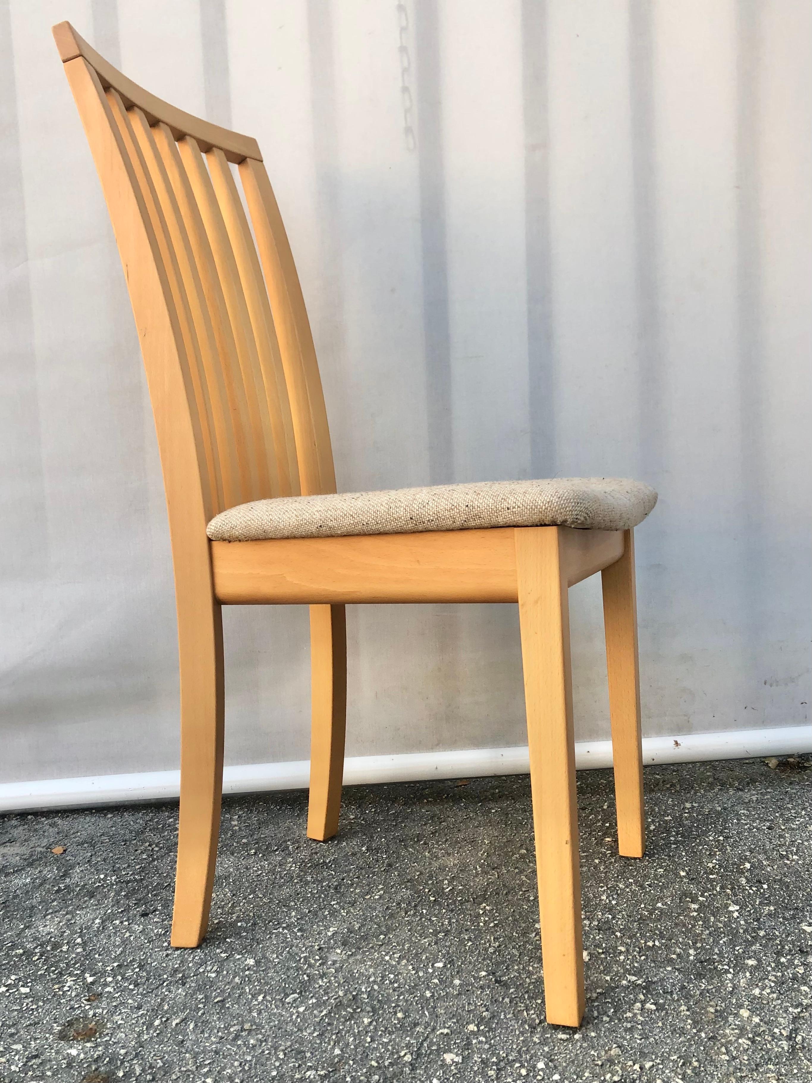 Set of Six Early 2000s Danish Modern Dining Chairs by Skovby Mobler Denmark 5