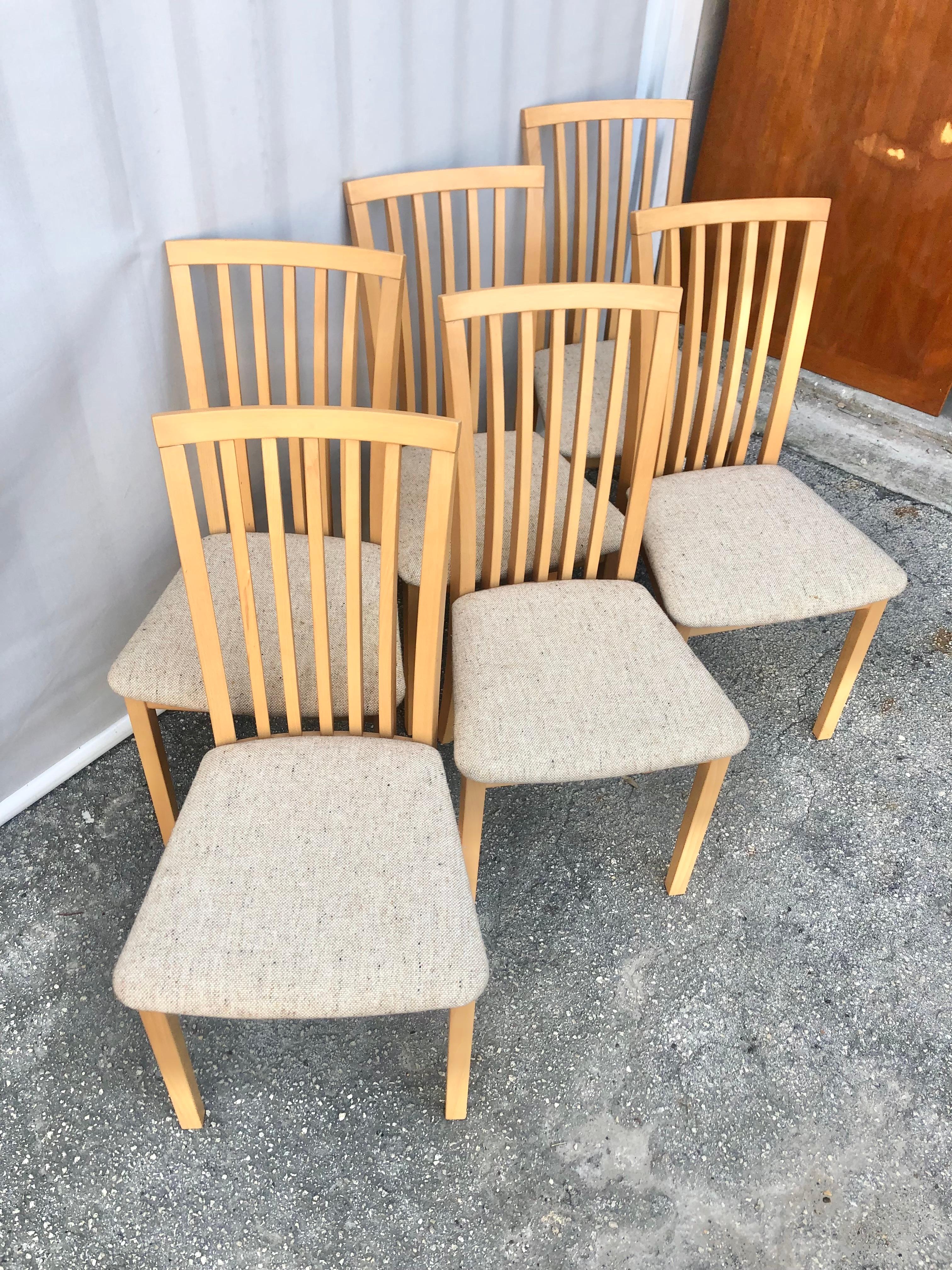 Scandinavian Modern Set of Six Early 2000s Danish Modern Dining Chairs by Skovby Mobler Denmark 