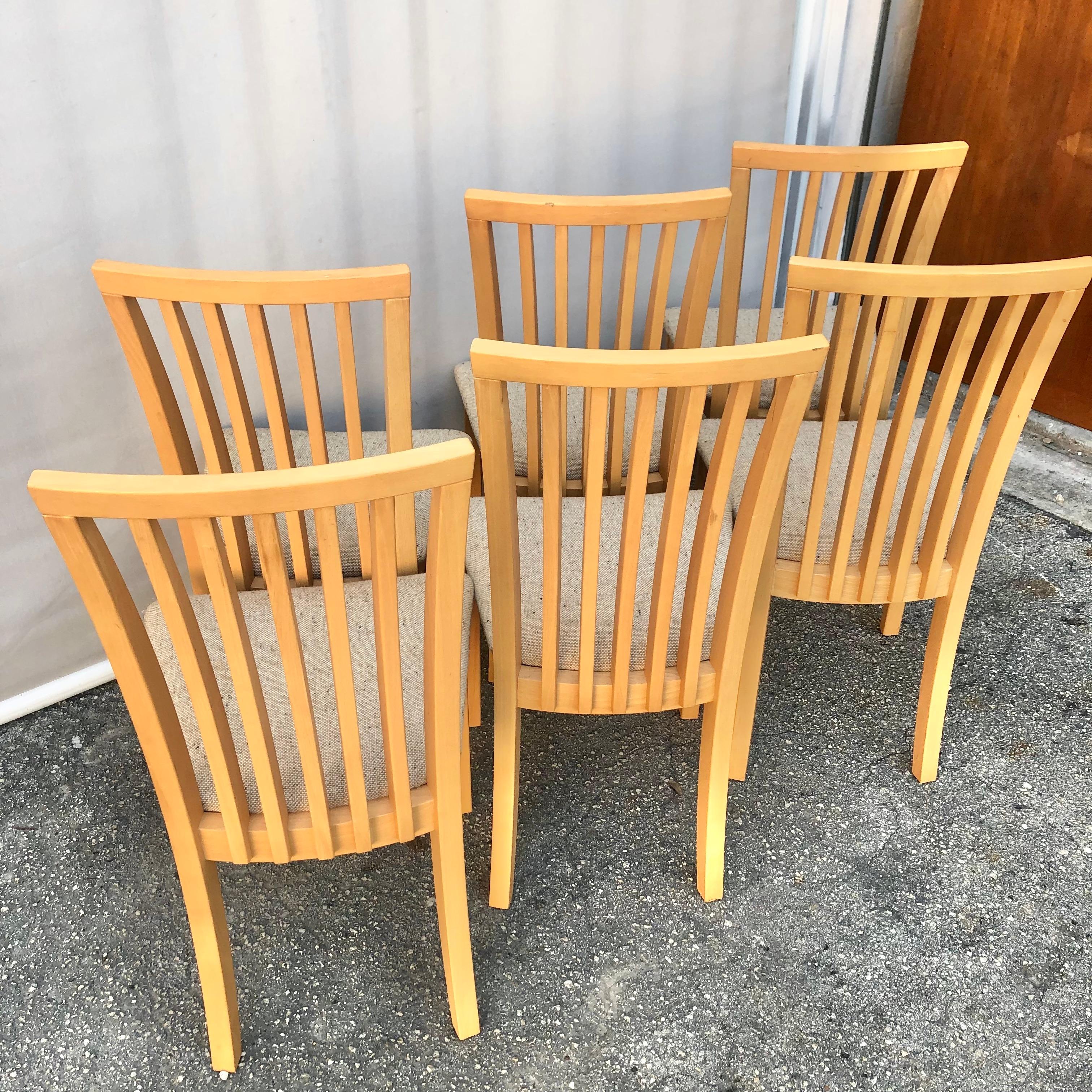 Set of Six Early 2000s Danish Modern Dining Chairs by Skovby Mobler Denmark  In Good Condition In Miami, FL