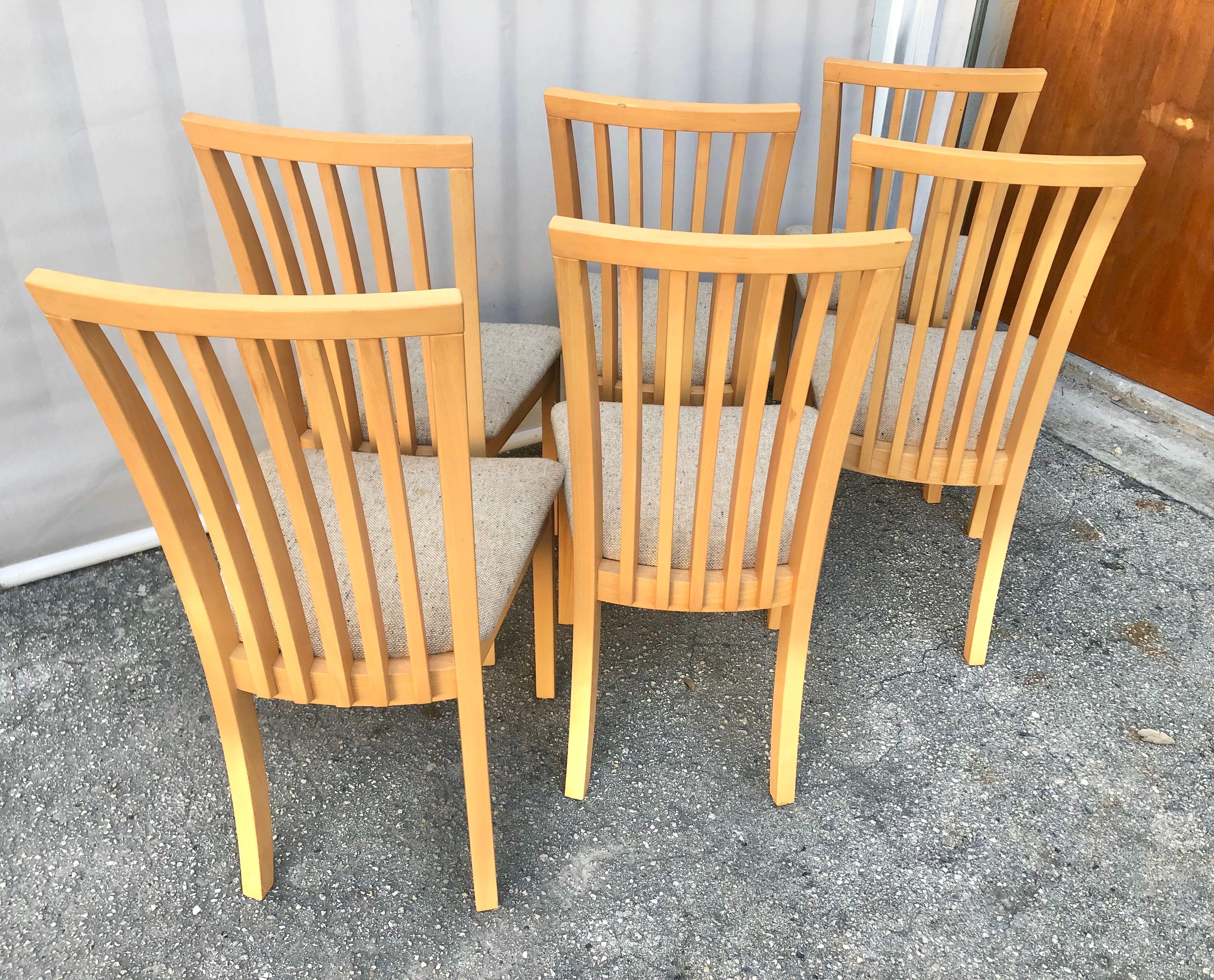 Contemporary Set of Six Early 2000s Danish Modern Dining Chairs by Skovby Mobler Denmark 