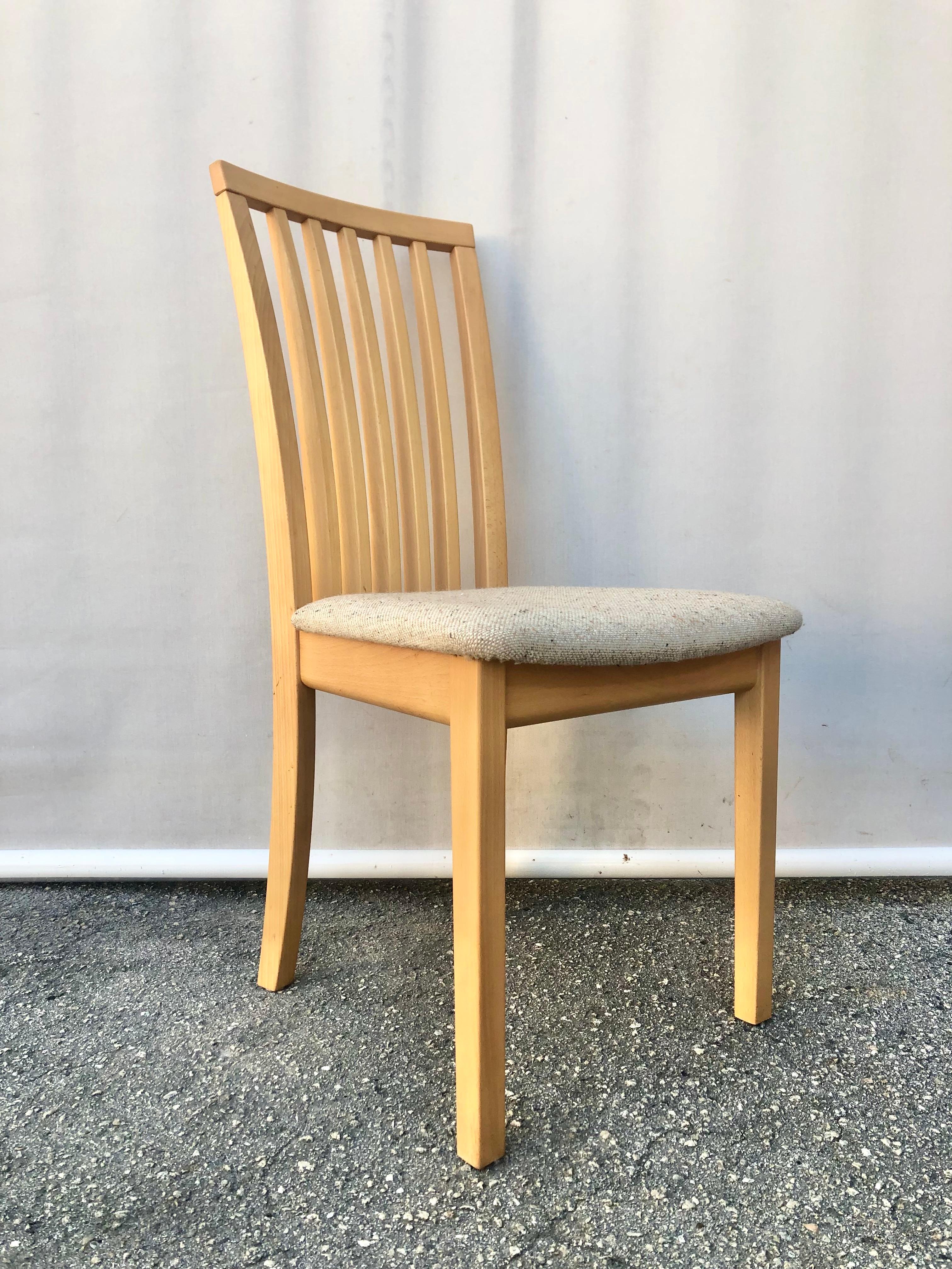 Fabric Set of Six Early 2000s Danish Modern Dining Chairs by Skovby Mobler Denmark 