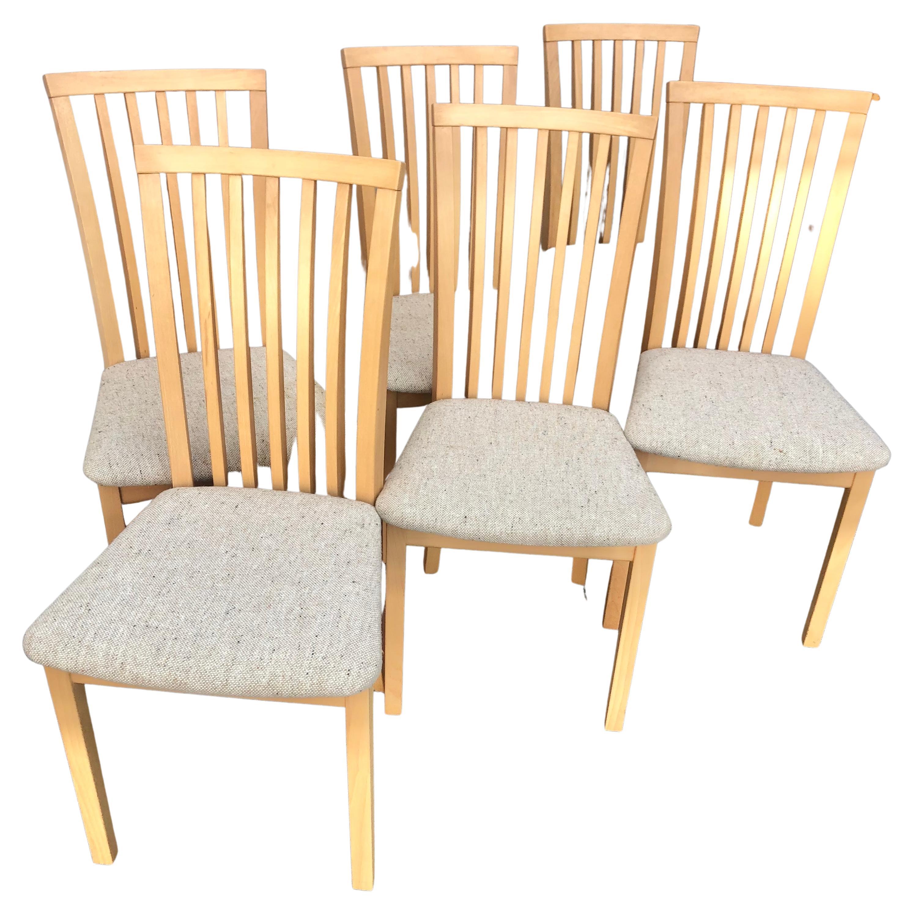 Set of Six Early 2000s Danish Modern Dining Chairs by Skovby Mobler Denmark 