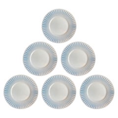 Set of Six Early 20th Century American Opaline Dessert Plates