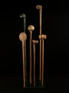 Ensemble de six gobelets en bois sculpté du début du 20e siècle, Afrique du Sud
